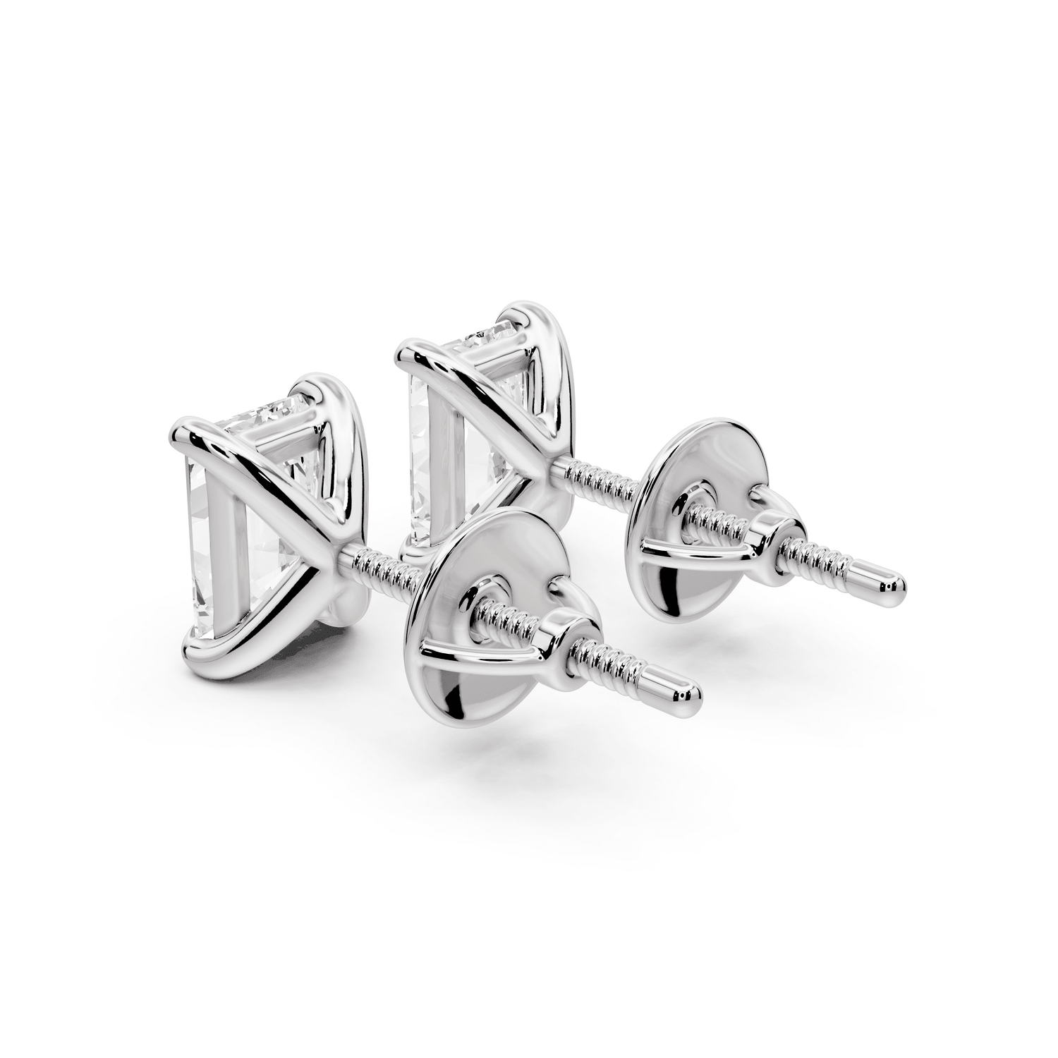 Aura - 2ct 14k white gold Radiant - Cut Diamond Stud Earrings - Mr. Alex Jewelry