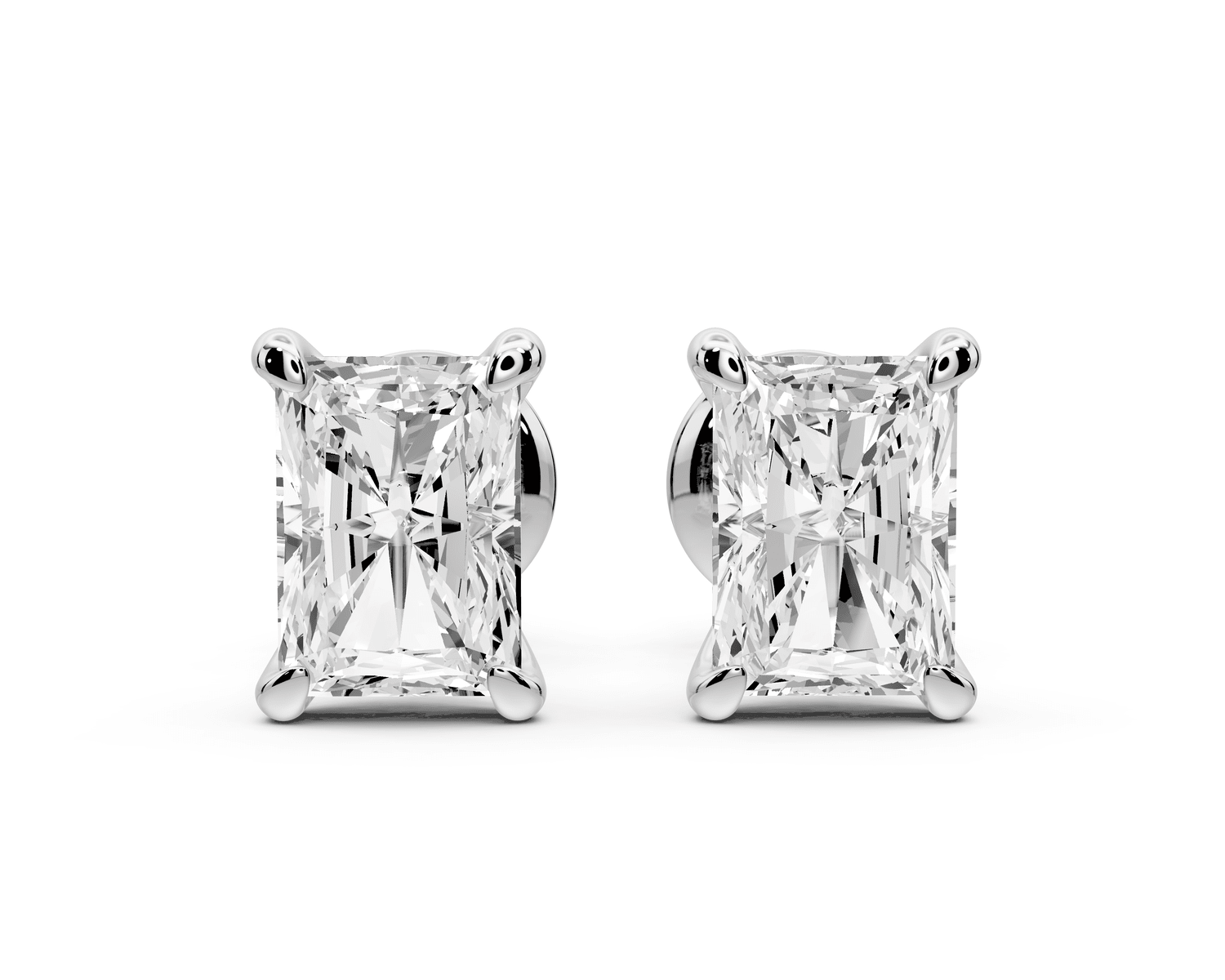 Aura - 2ct 14k white gold Radiant - Cut Diamond Stud Earrings - Mr. Alex Jewelry