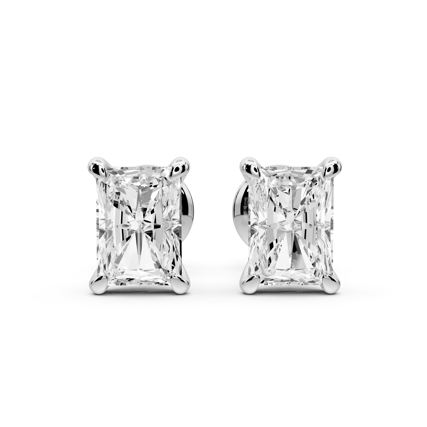 Aura - 2ct 14k white gold Radiant - Cut Diamond Stud Earrings - Mr. Alex Jewelry