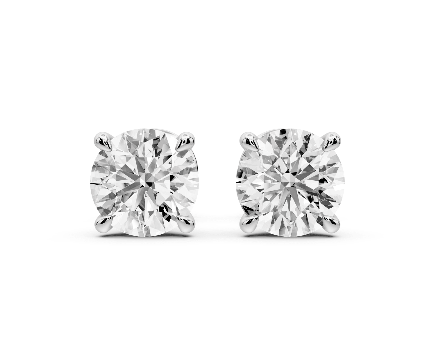 Aura - 2ct 14k white gold Round - Cut Diamond Stud Earrings - Mr. Alex Jewelry