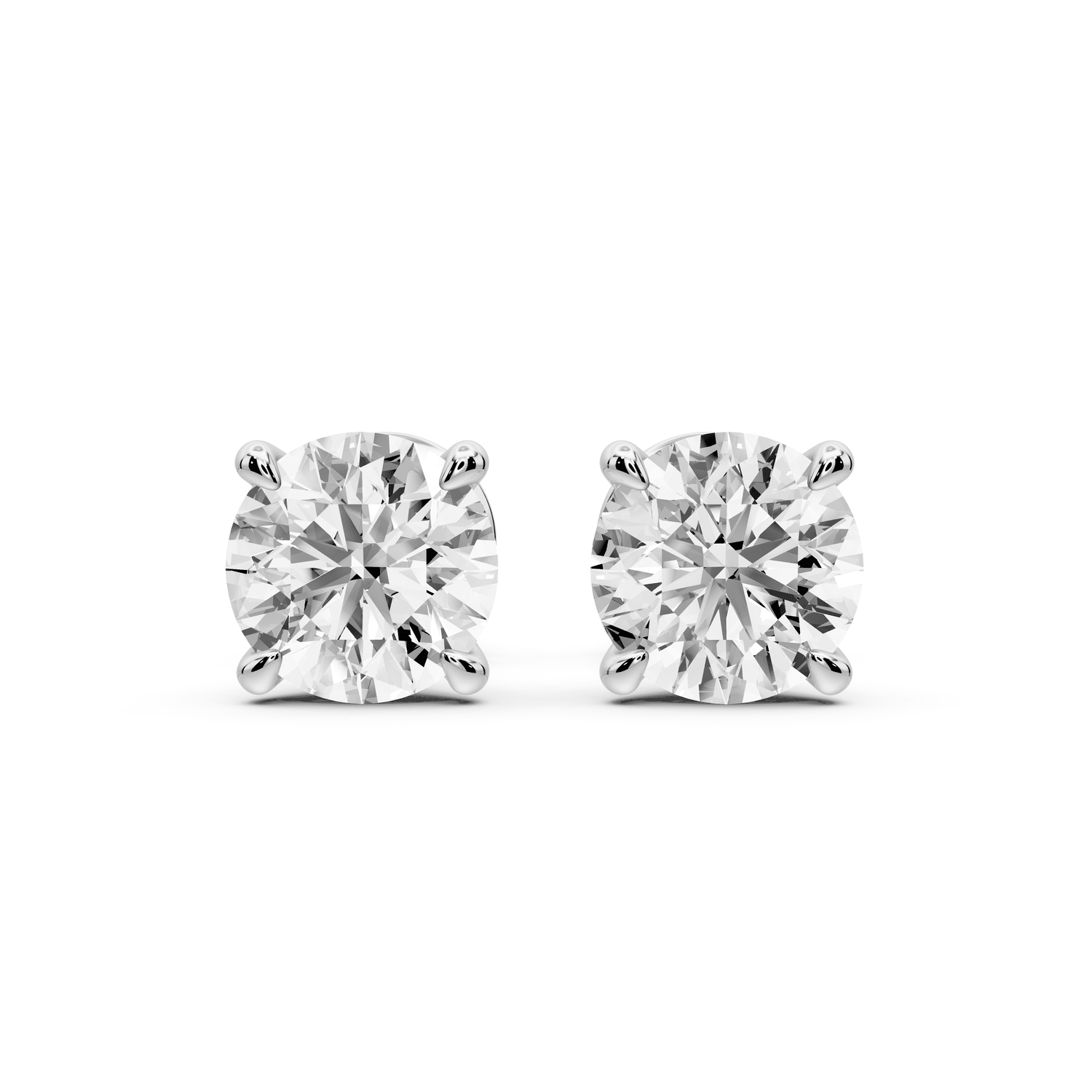 Aura - 2ct 14k white gold Round - Cut Diamond Stud Earrings - Mr. Alex Jewelry