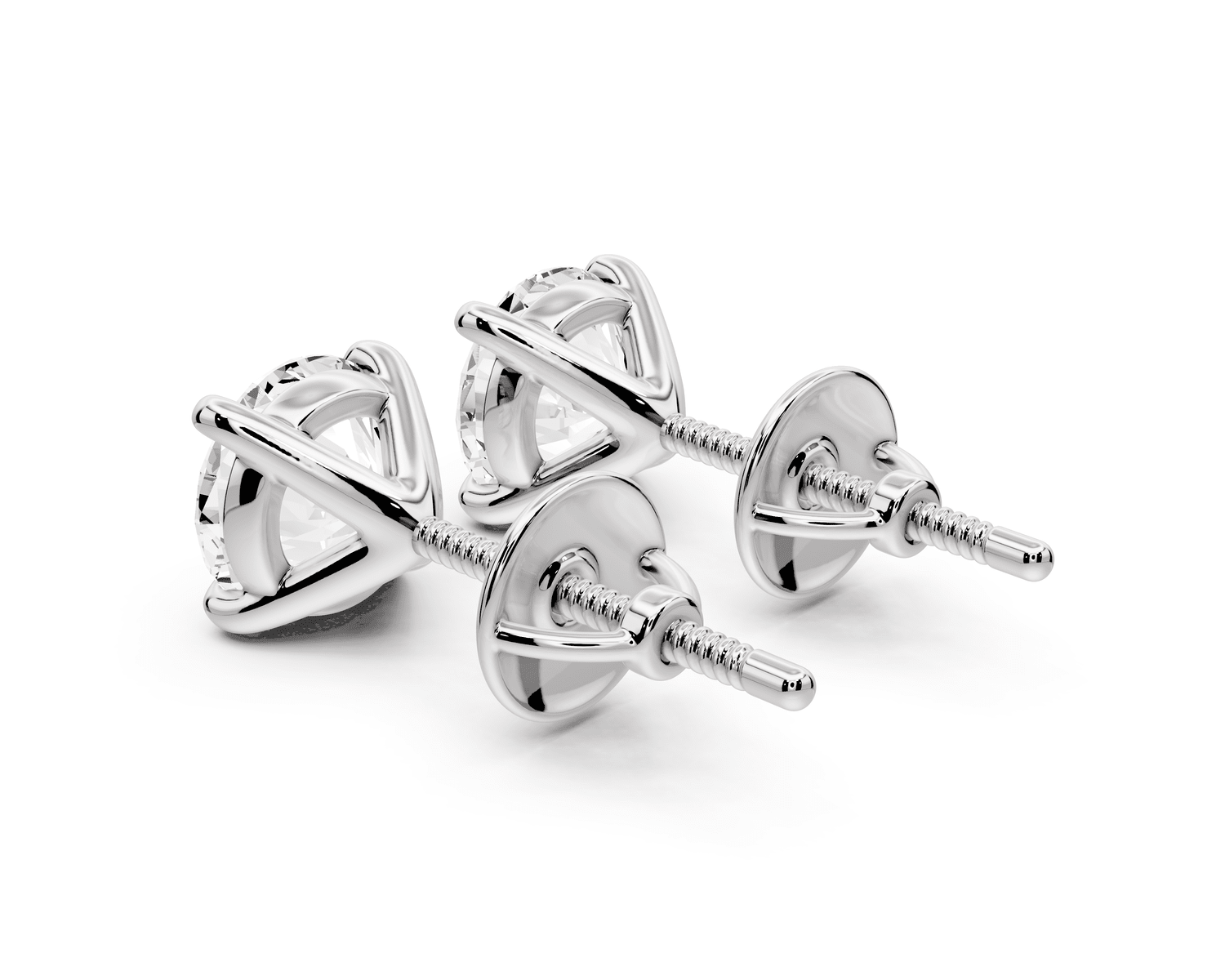 Aura - 2ct 14k white gold Round - Cut Diamond Stud Earrings - Mr. Alex Jewelry