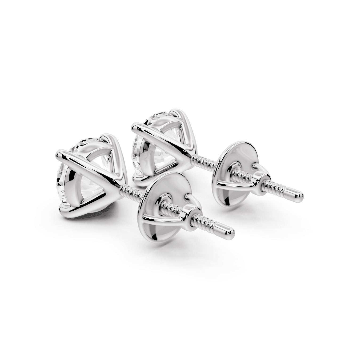 Aura - 2ct 14k white gold Round - Cut Diamond Stud Earrings - Mr. Alex Jewelry