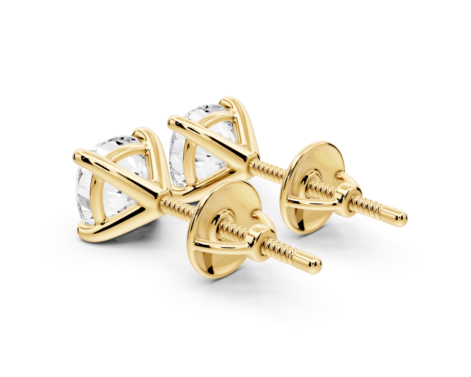 Aura - 2ct 14k yellow gold Cushion - Cut Diamond Stud Earrings - Mr. Alex Jewelry