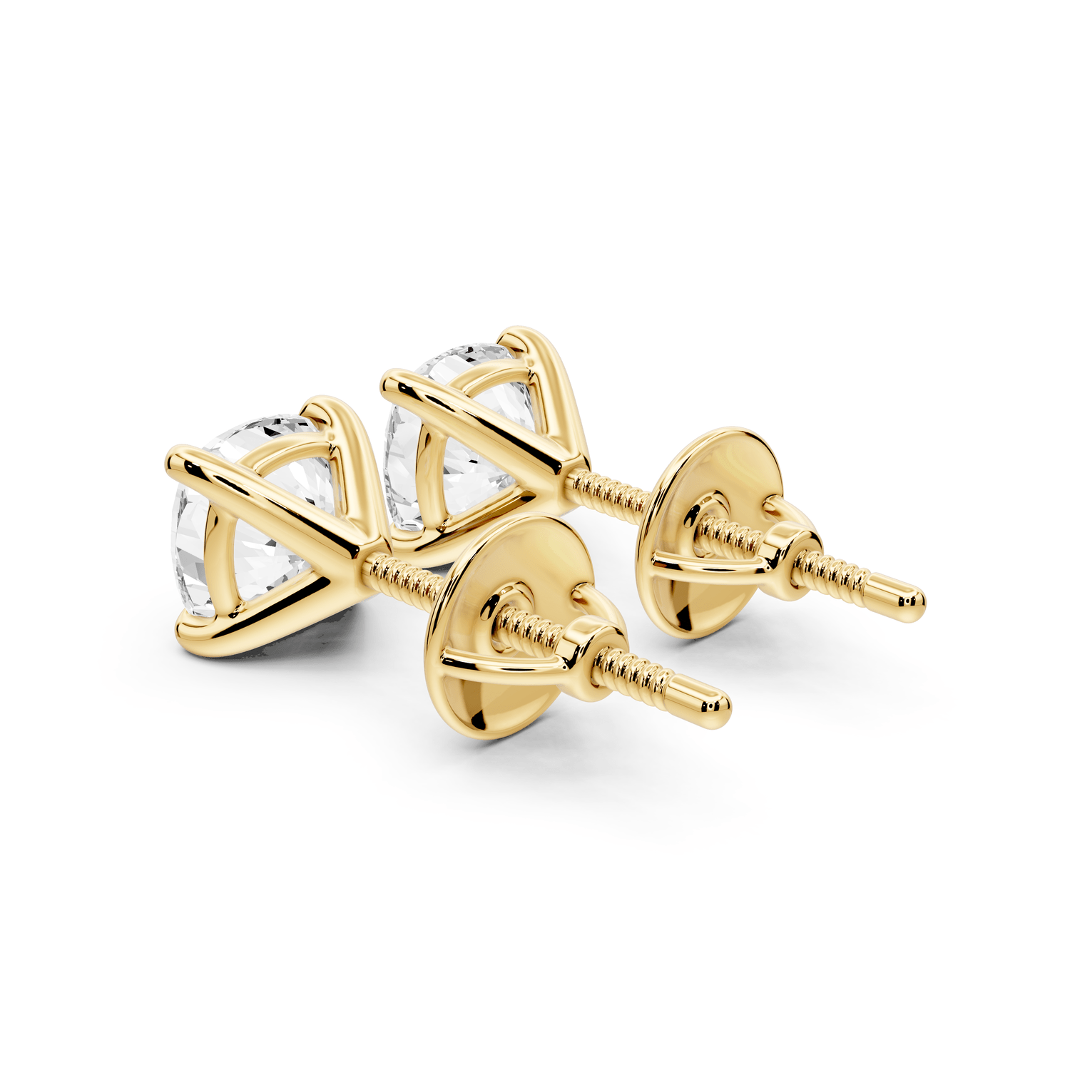 Aura - 2ct 14k yellow gold Cushion - Cut Diamond Stud Earrings - Mr. Alex Jewelry