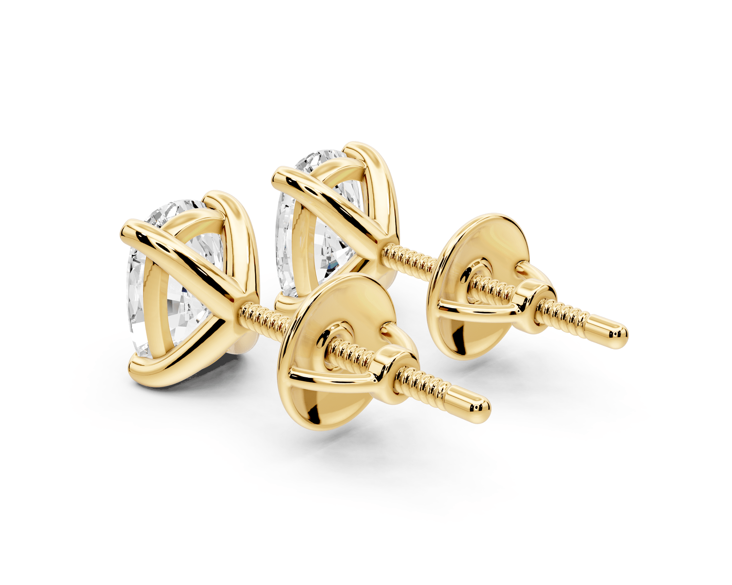 Aura - 2ct 14k yellow gold Elgcushion - Cut Diamond Stud Earrings - Mr. Alex Jewelry