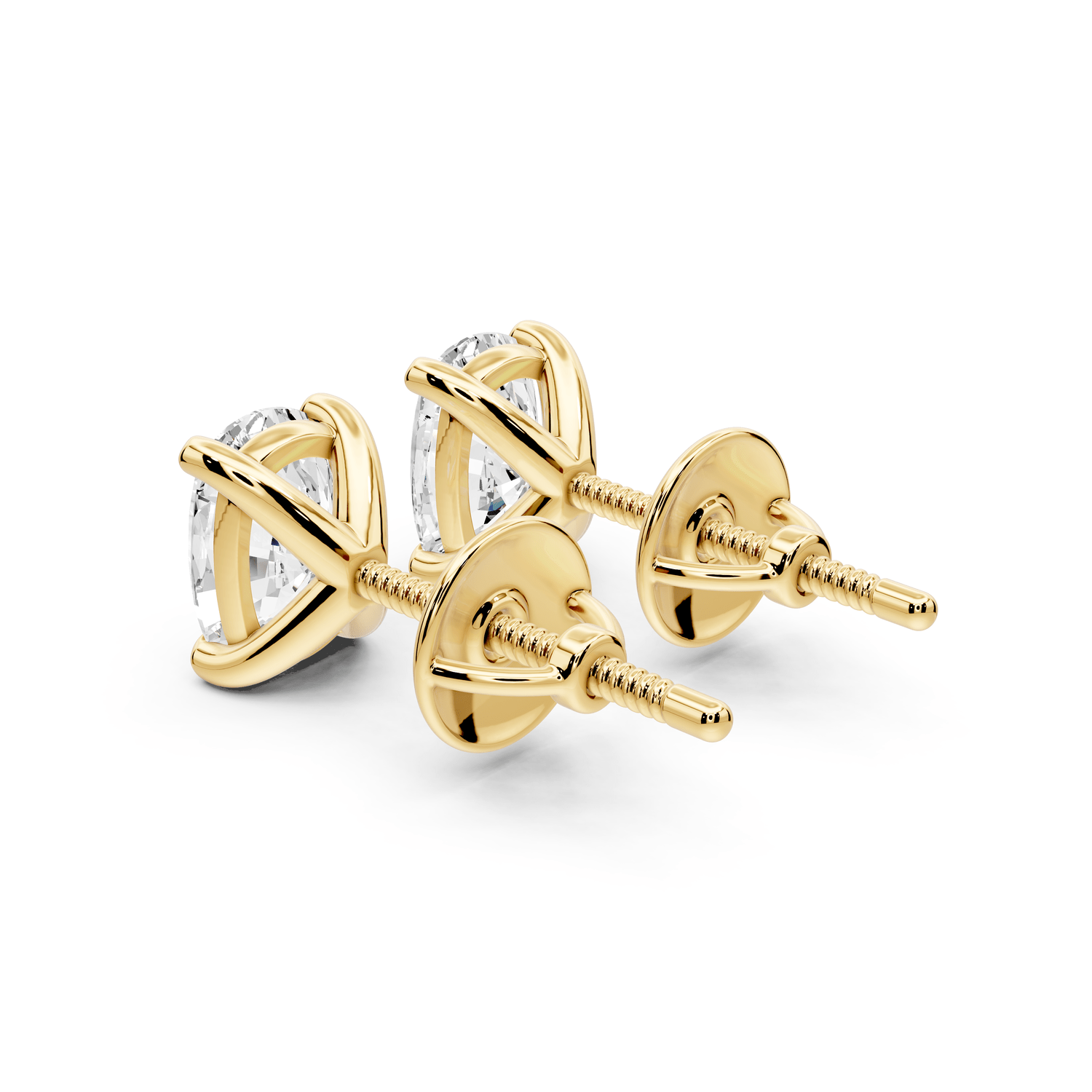 Aura - 2ct 14k yellow gold Elgcushion - Cut Diamond Stud Earrings - Mr. Alex Jewelry