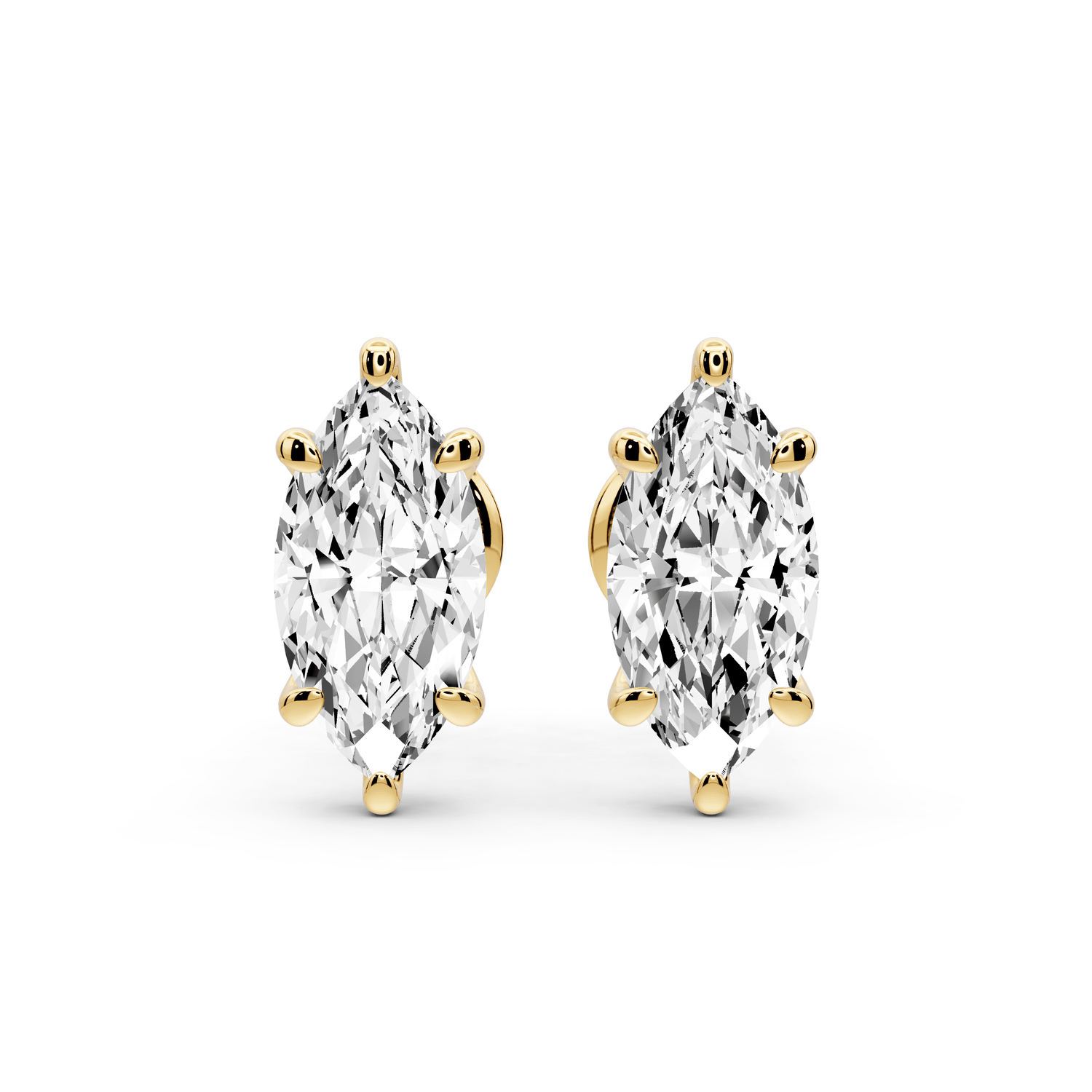 Aura - 2ct 14k yellow gold Marquise - Cut Diamond Stud Earrings - Mr. Alex Jewelry