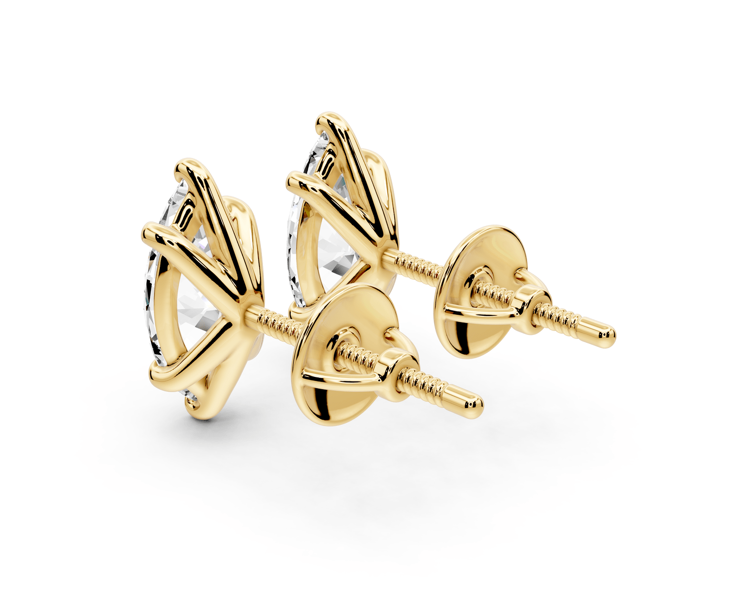 Aura - 2ct 14k yellow gold Marquise - Cut Diamond Stud Earrings - Mr. Alex Jewelry