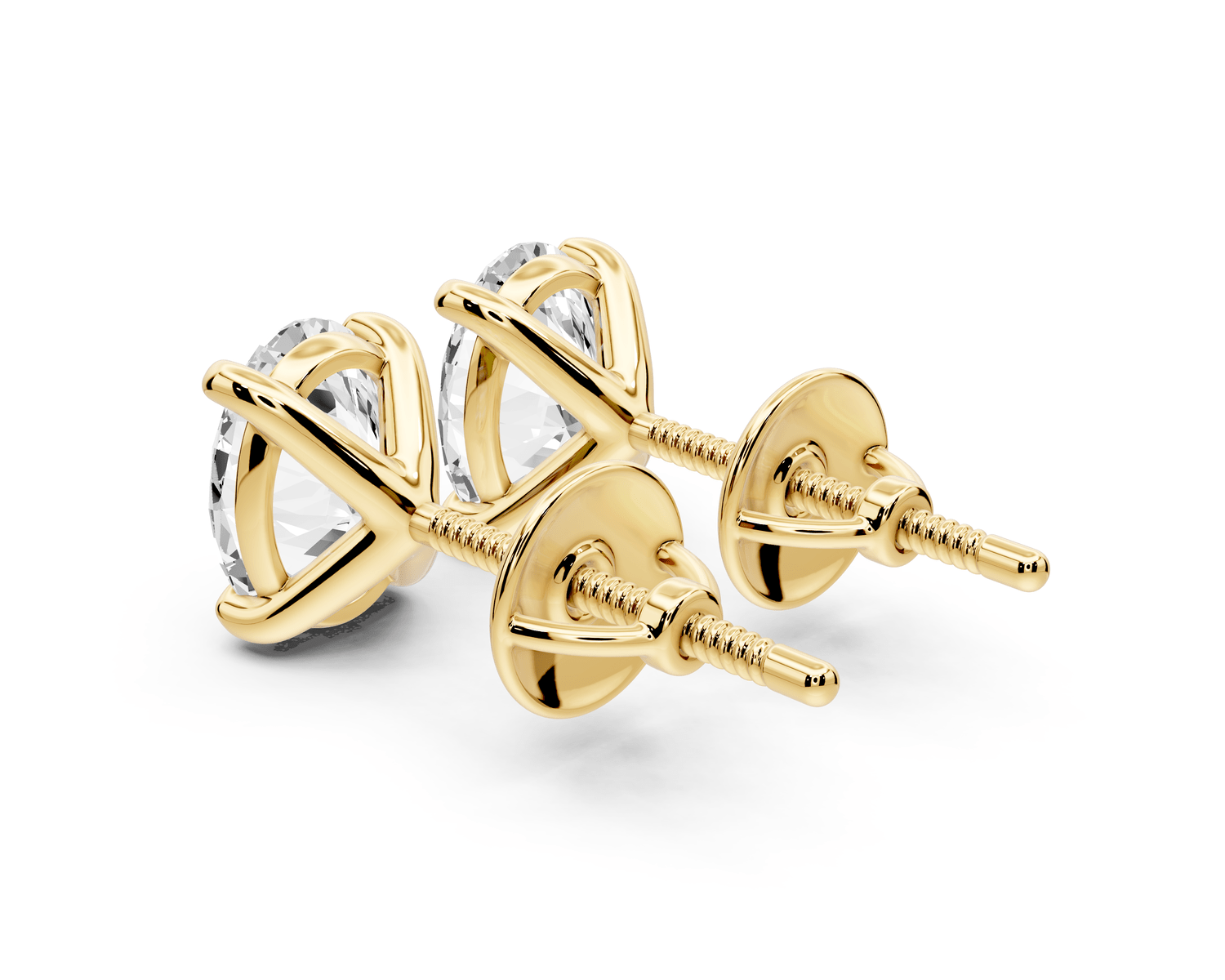 Aura - 2ct 14k yellow gold Oval - Cut Diamond Stud Earrings - Mr. Alex Jewelry