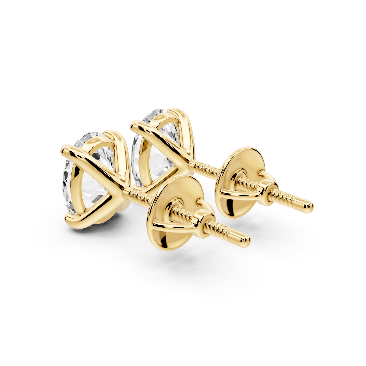 Aura - 2ct 14k yellow gold Oval - Cut Diamond Stud Earrings - Mr. Alex Jewelry