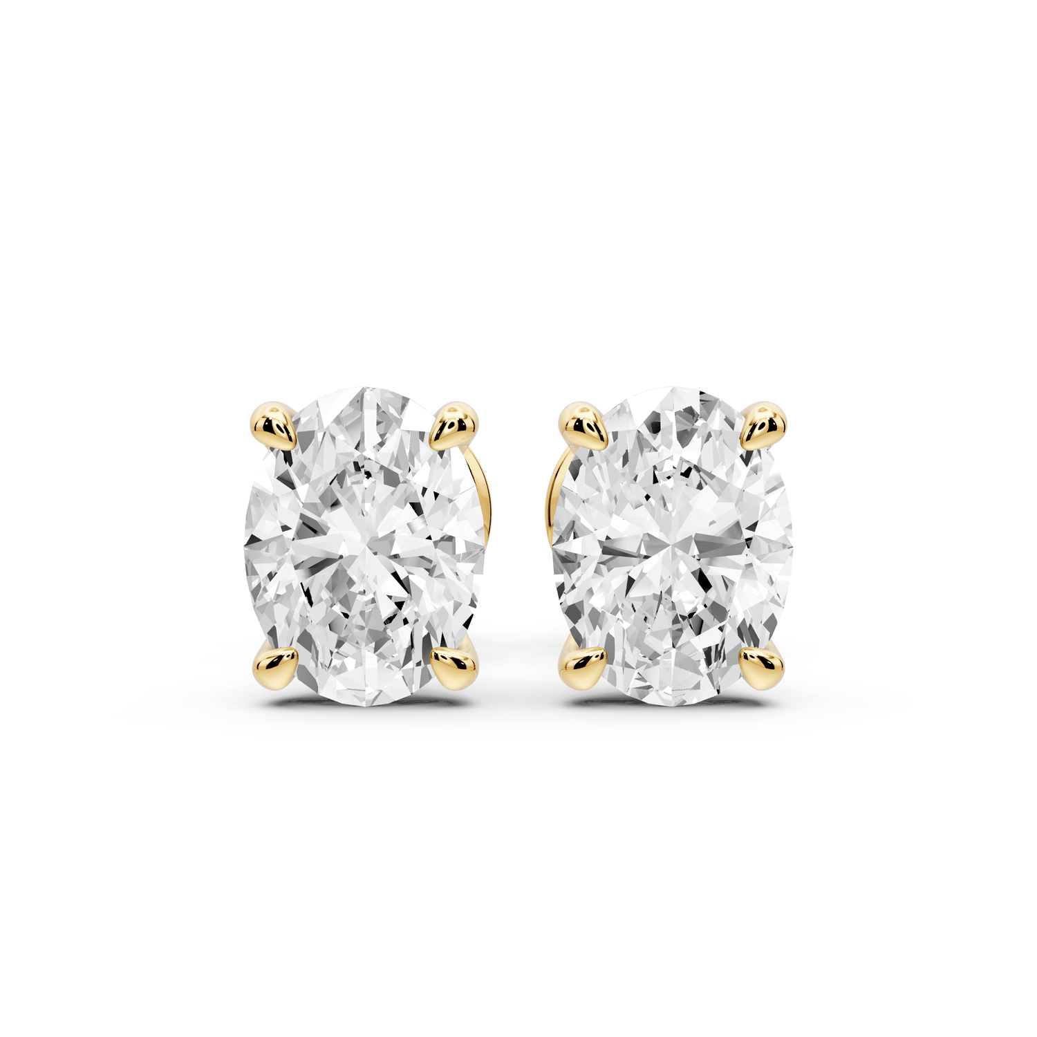 Aura - 2ct 14k yellow gold Oval - Cut Diamond Stud Earrings - Mr. Alex Jewelry