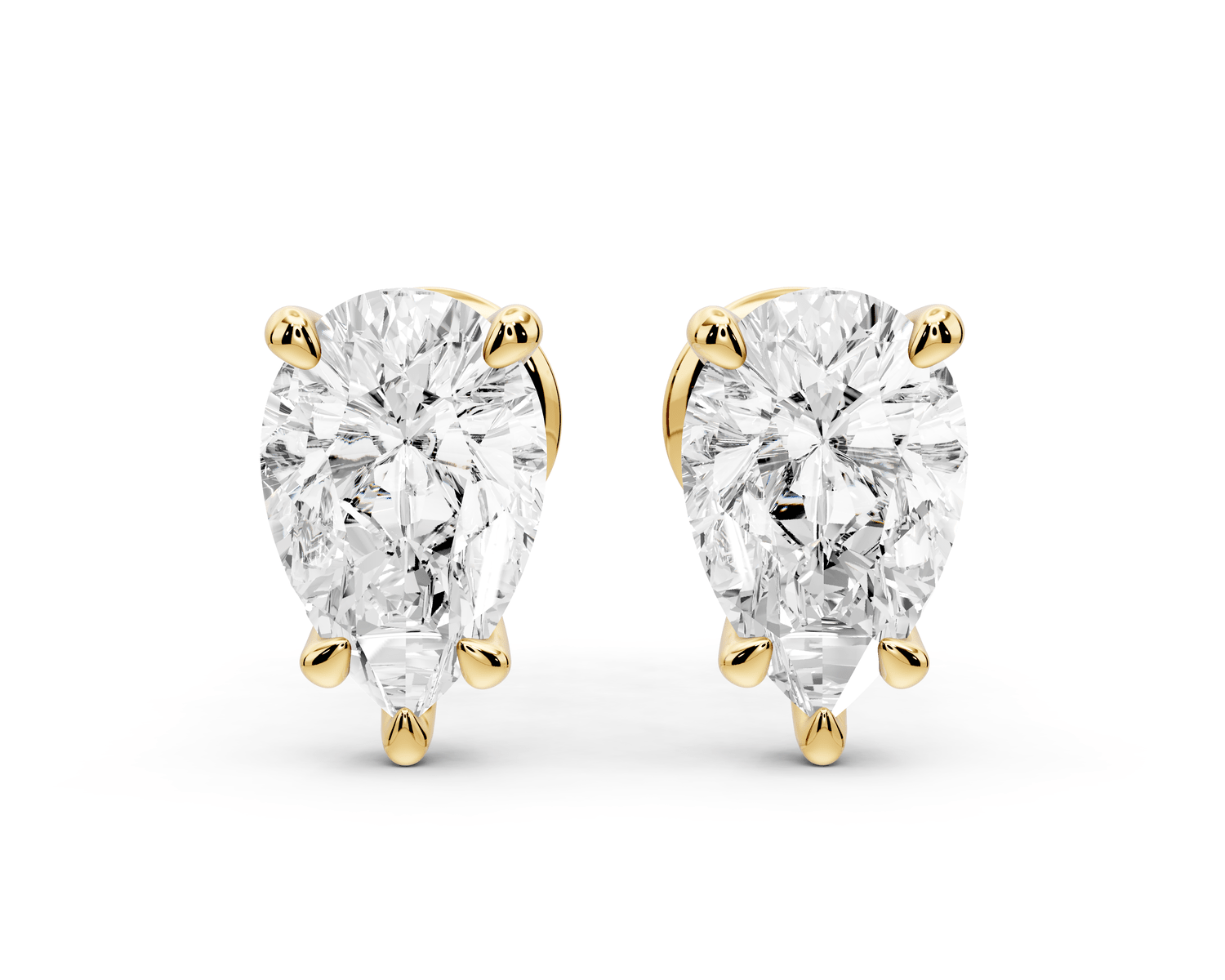Aura - 2ct 14k yellow gold Pear - Cut Diamond Stud Earrings - Mr. Alex Jewelry
