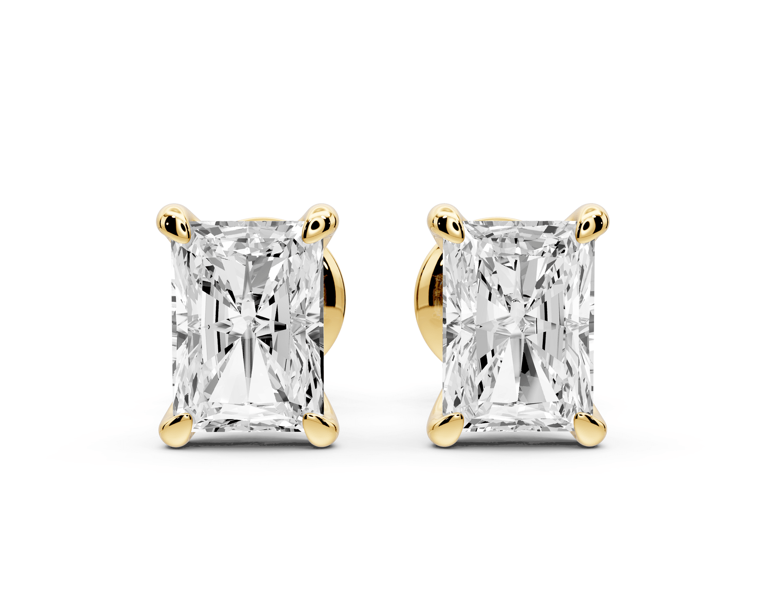 Aura - 2ct 14k yellow gold Radiant - Cut Diamond Stud Earrings - Mr. Alex Jewelry