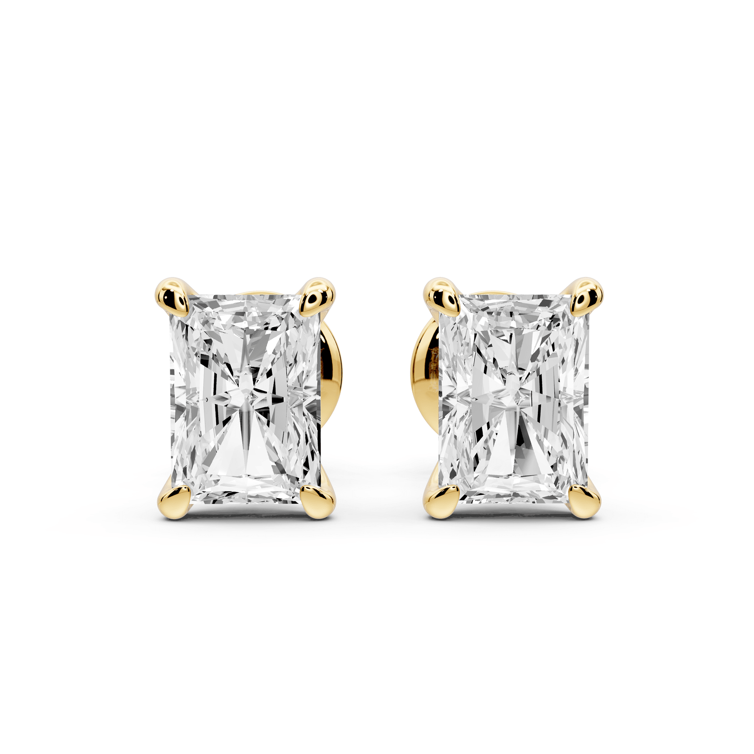Aura - 2ct 14k yellow gold Radiant - Cut Diamond Stud Earrings - Mr. Alex Jewelry