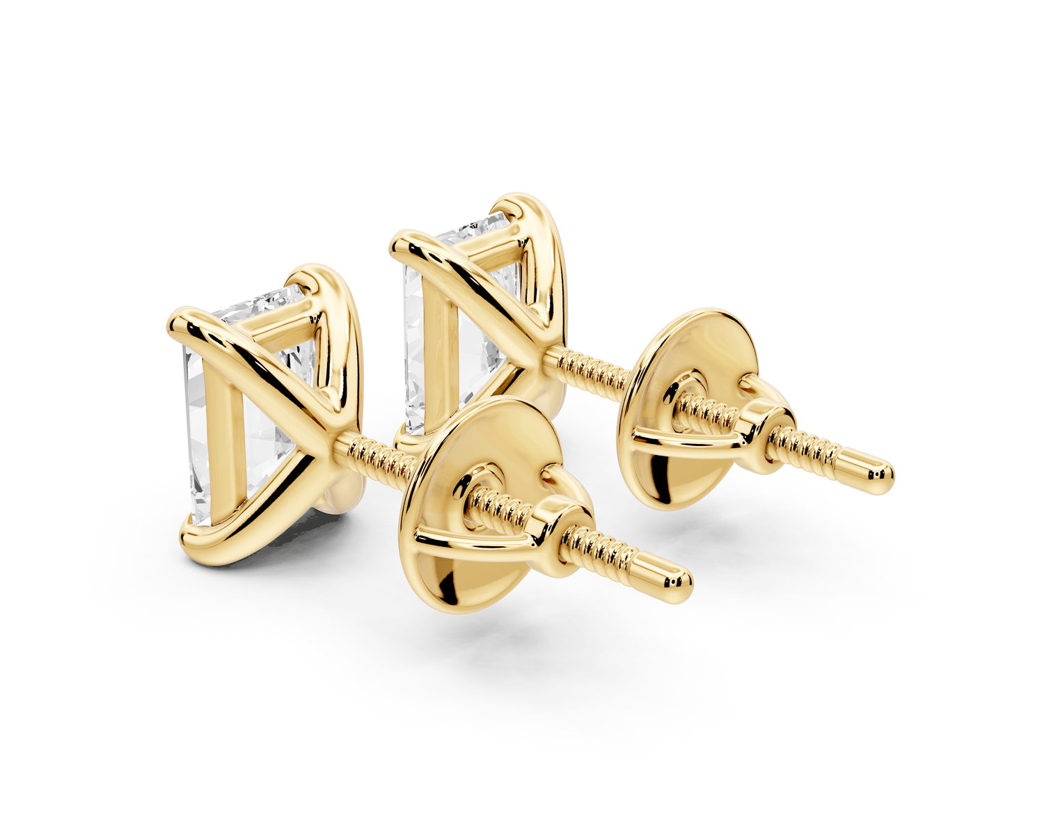 Aura - 2ct 14k yellow gold Radiant - Cut Diamond Stud Earrings - Mr. Alex Jewelry