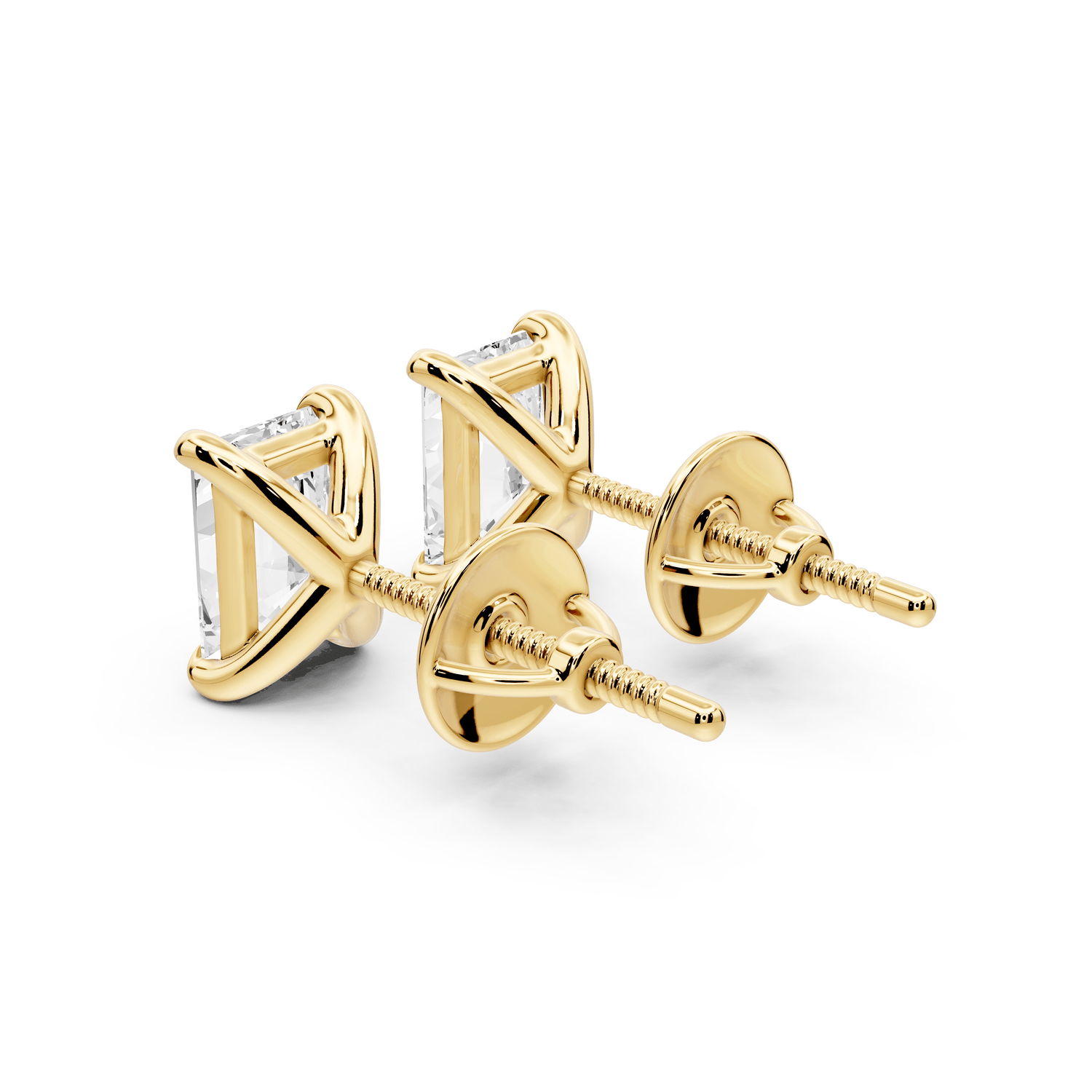 Aura - 2ct 14k yellow gold Radiant - Cut Diamond Stud Earrings - Mr. Alex Jewelry