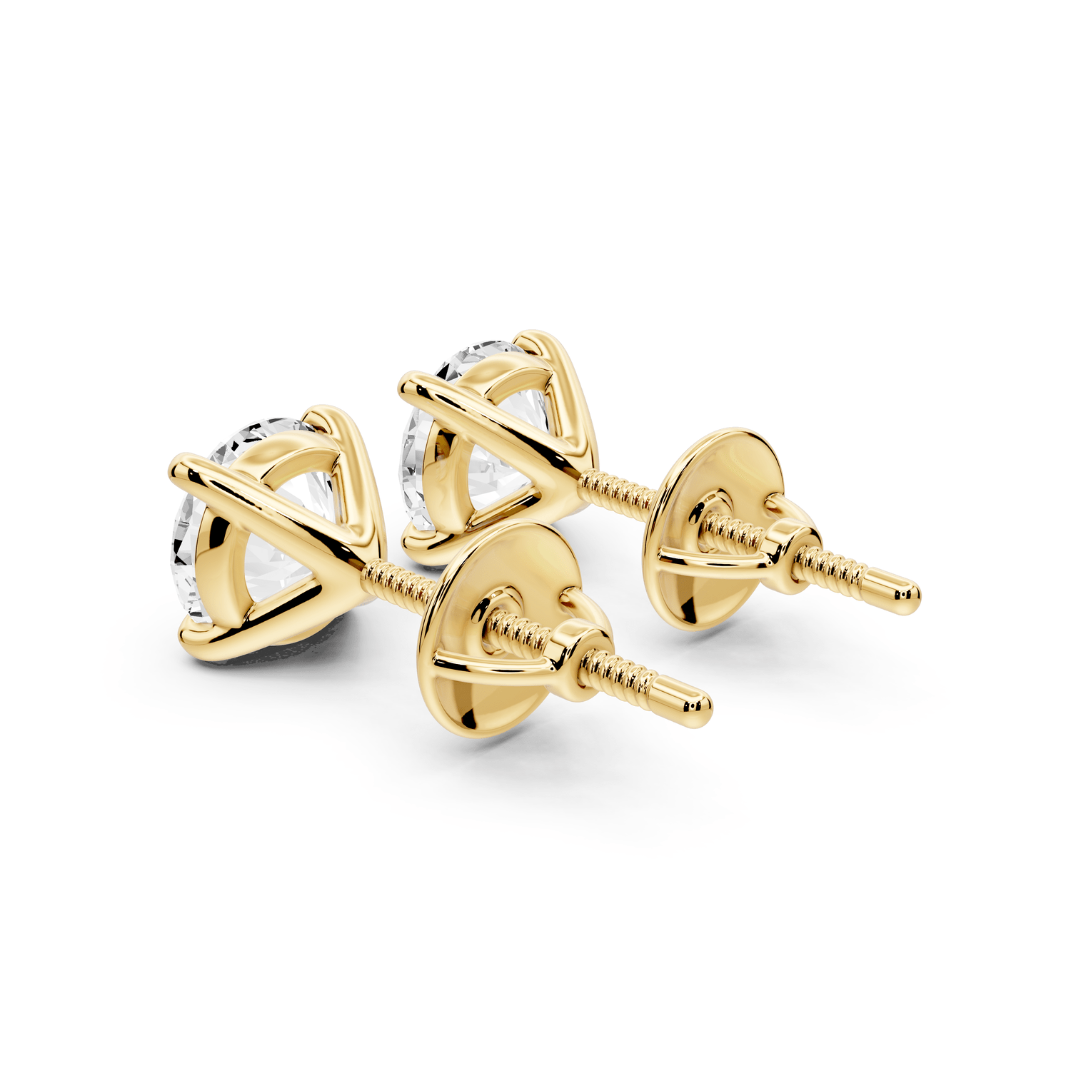 Aura - 2ct 14k yellow gold Round - Cut Diamond Stud Earrings - Mr. Alex Jewelry