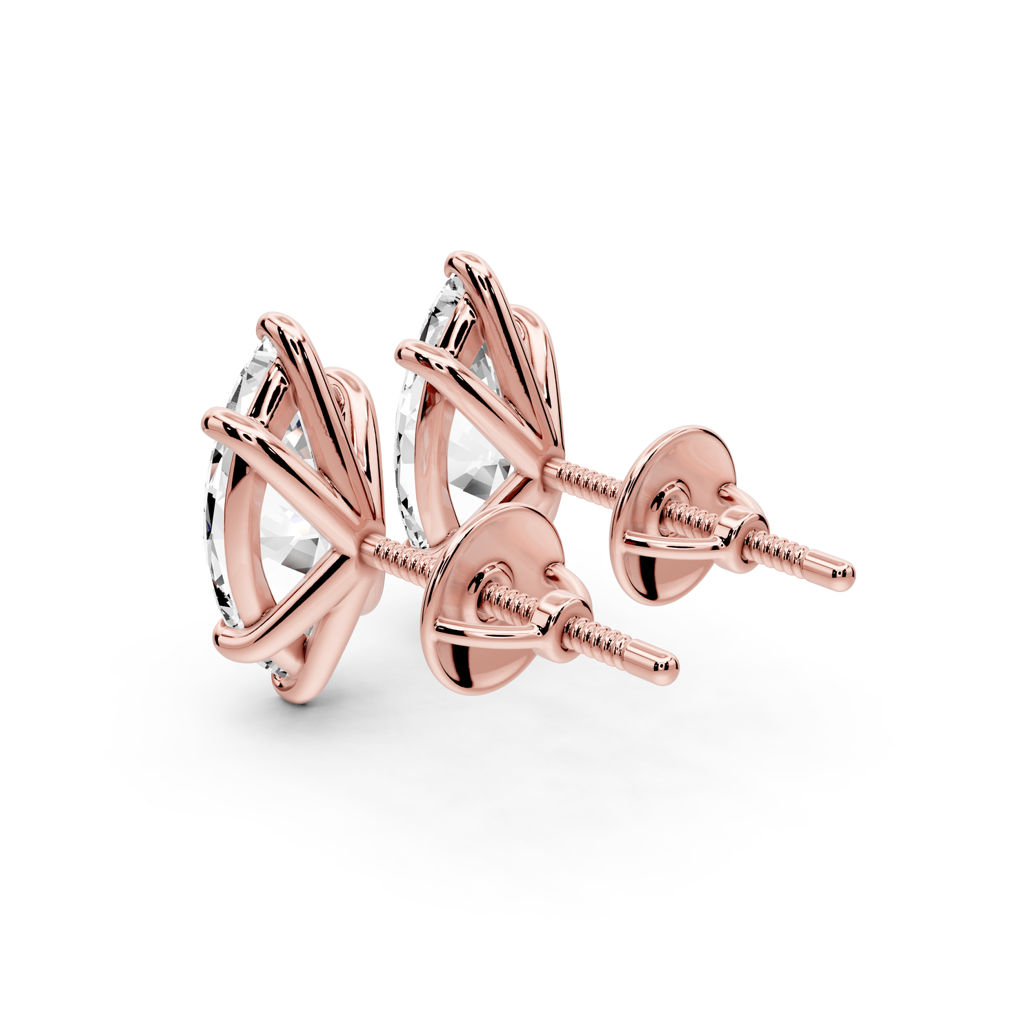 Aura - 3ct 14k rose gold Marquise - Cut Diamond Stud Earrings - Mr. Alex Jewelry