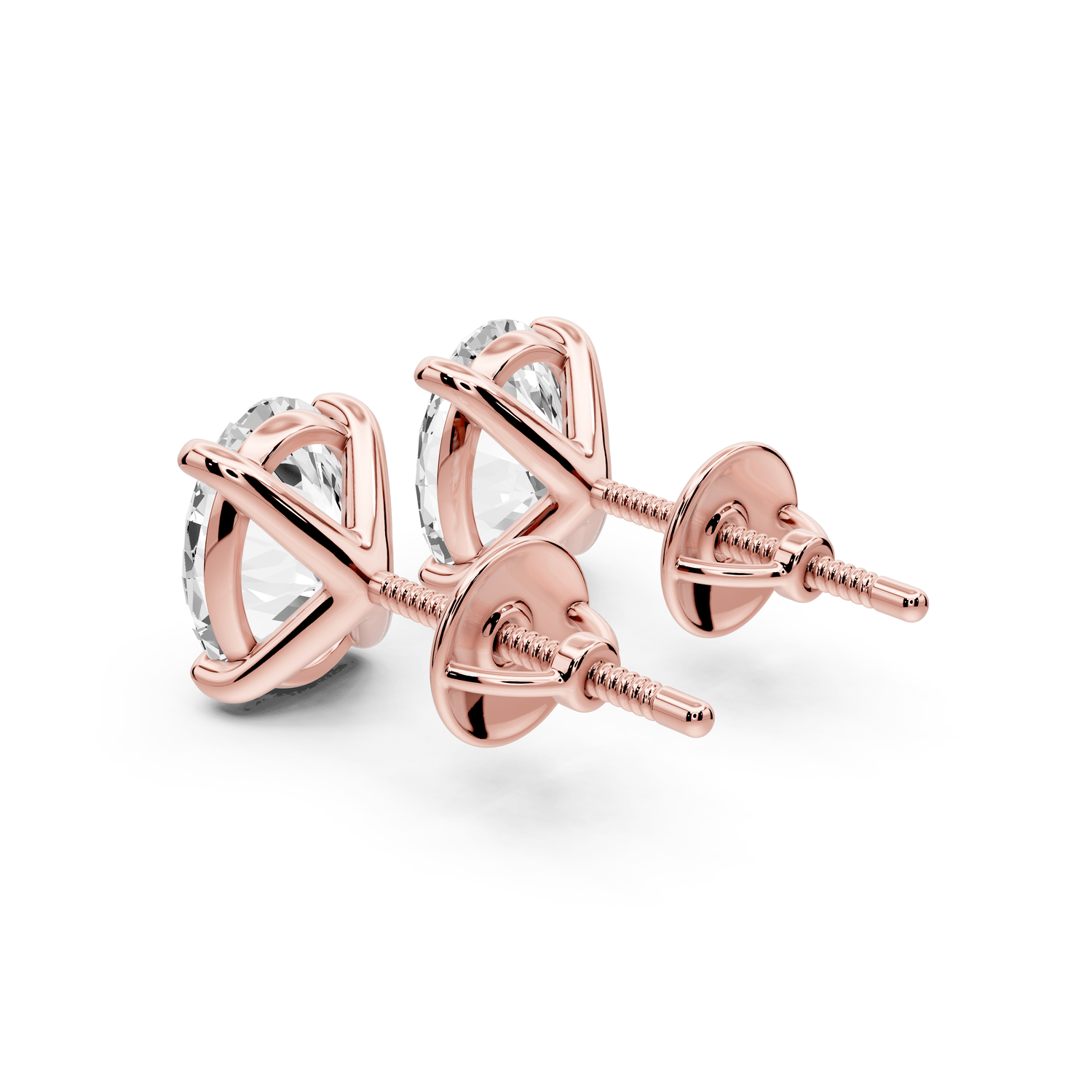 Aura - 3ct 14k rose gold Oval - Cut Diamond Stud Earrings - Mr. Alex Jewelry