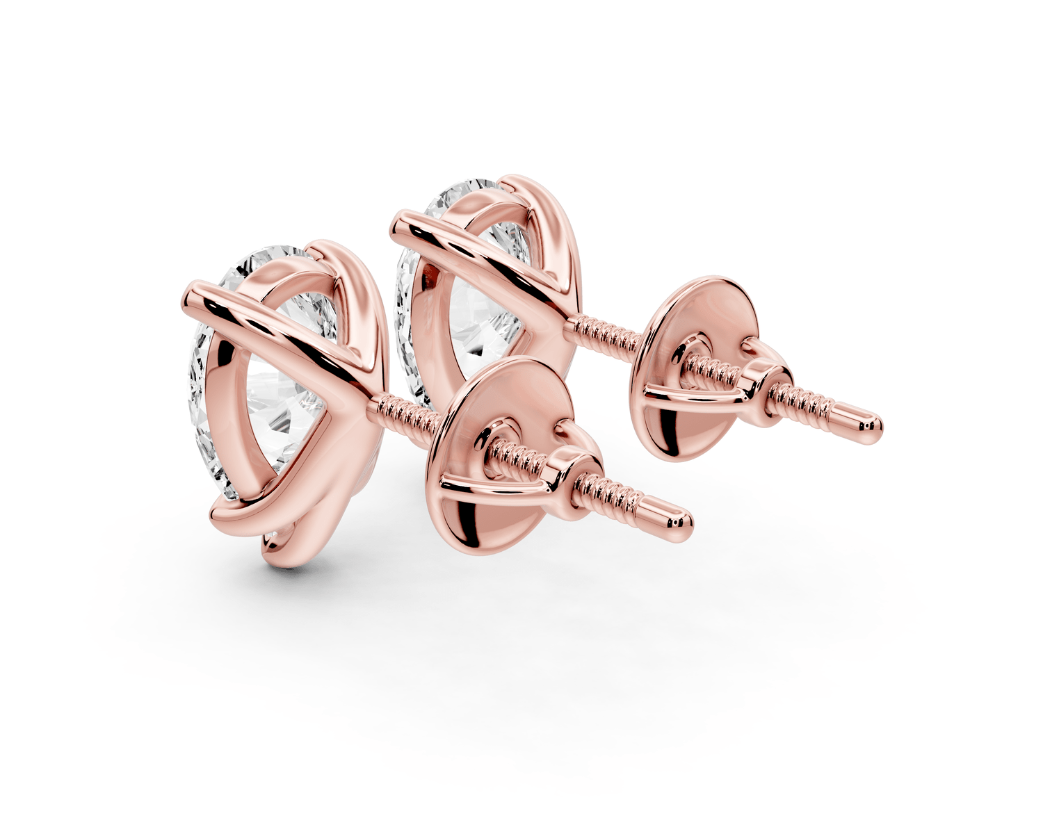 Aura - 3ct 14k rose gold Pear - Cut Diamond Stud Earrings - Mr. Alex Jewelry
