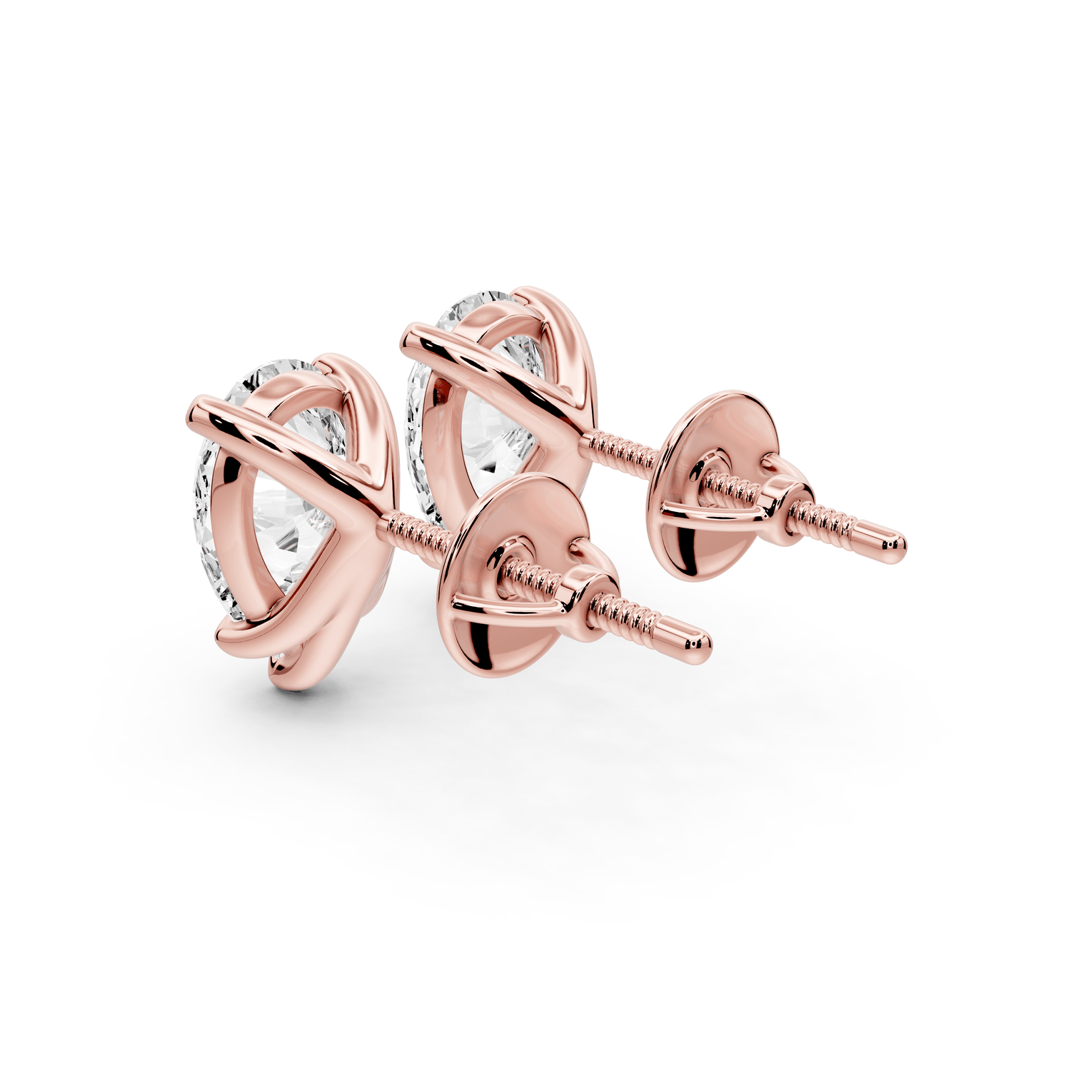 Aura - 3ct 14k rose gold Pear - Cut Diamond Stud Earrings - Mr. Alex Jewelry