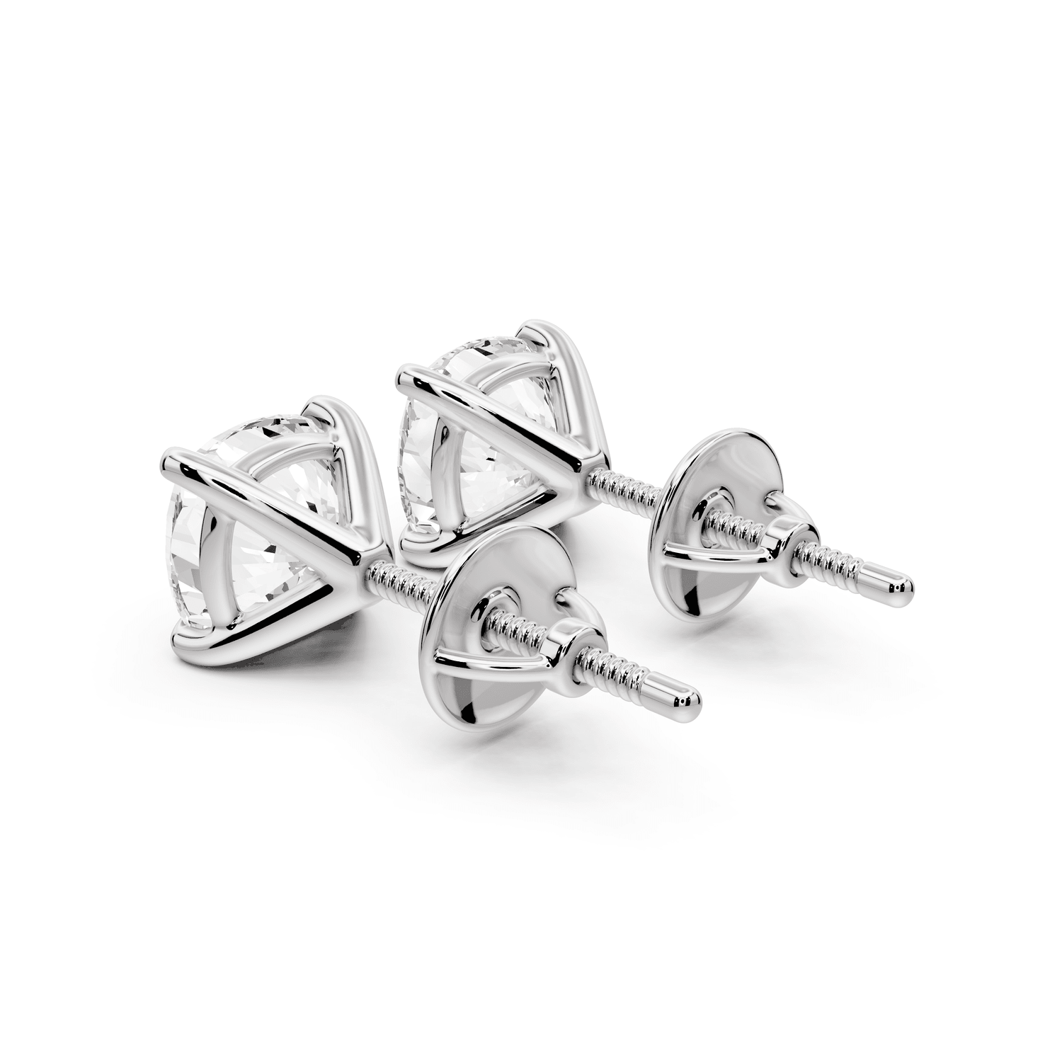 Aura - 3ct 14k white gold Cushion - Cut Diamond Stud Earrings - Mr. Alex Jewelry