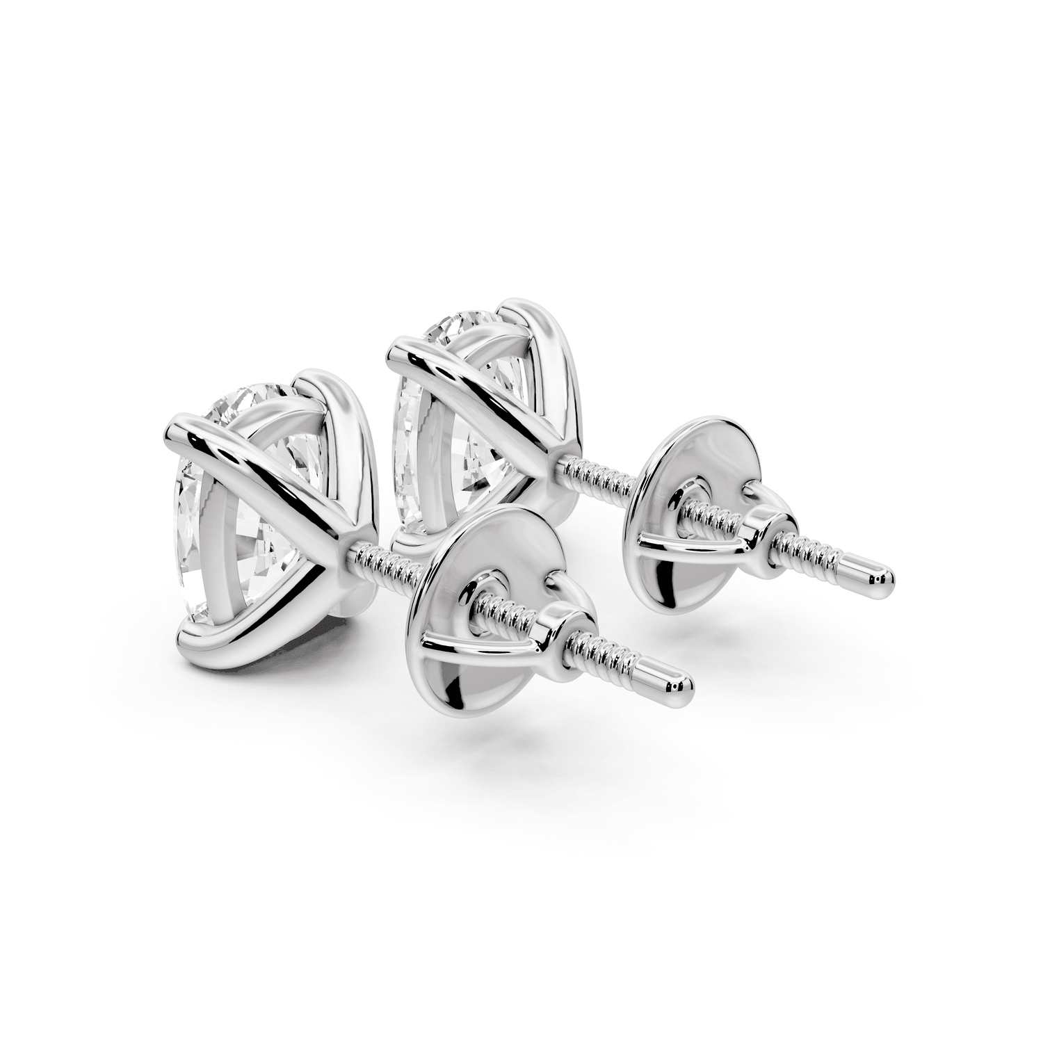 Aura - 3ct 14k white gold Elgcushion - Cut Diamond Stud Earrings - Mr. Alex Jewelry