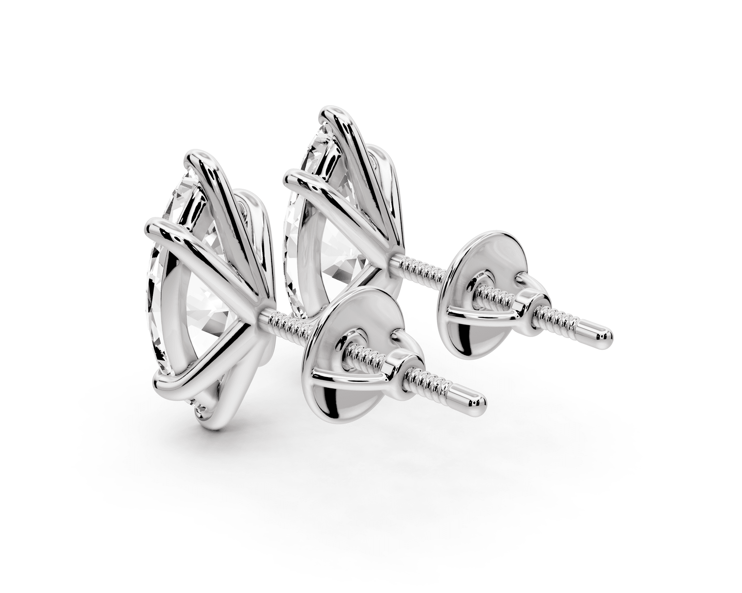 Aura - 3ct 14k white gold Marquise - Cut Diamond Stud Earrings - Mr. Alex Jewelry