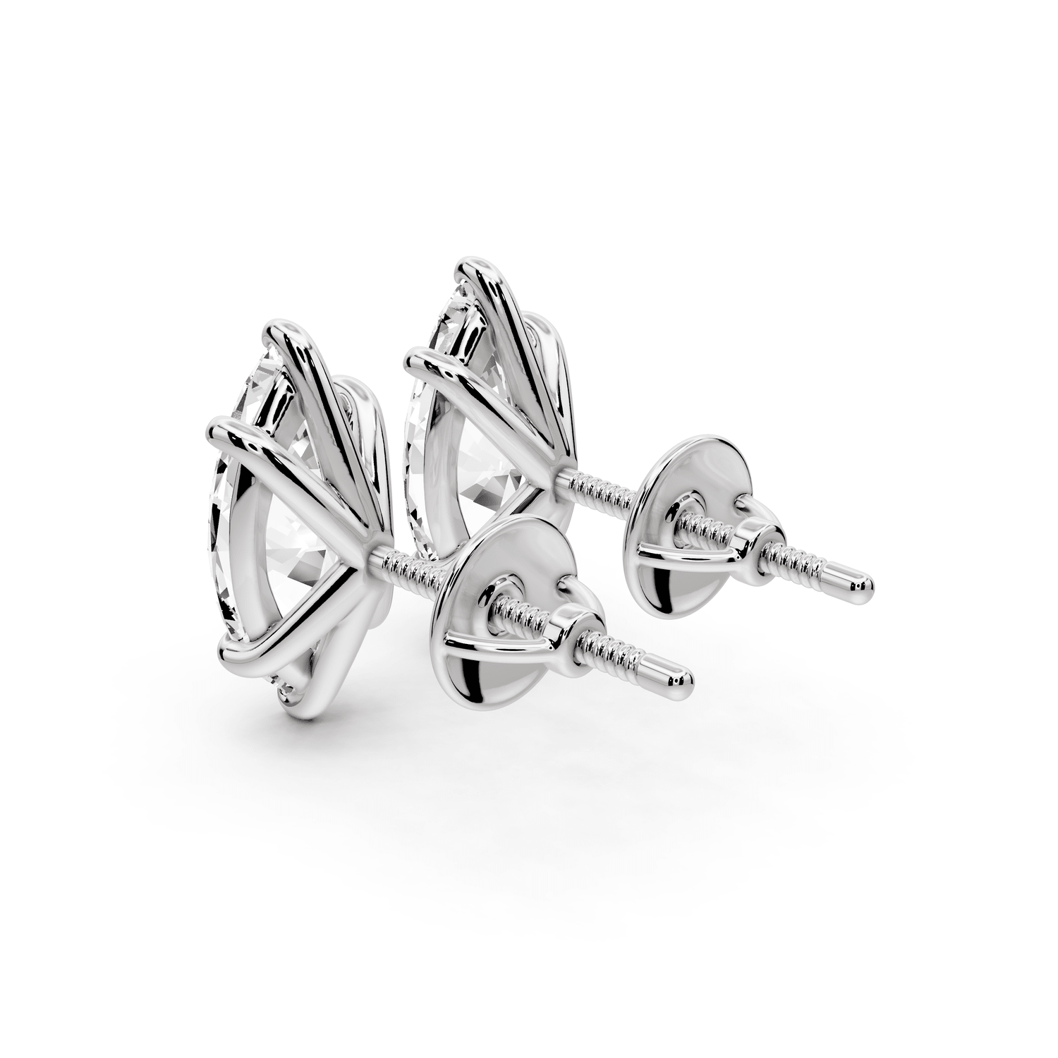 Aura - 3ct 14k white gold Marquise - Cut Diamond Stud Earrings - Mr. Alex Jewelry