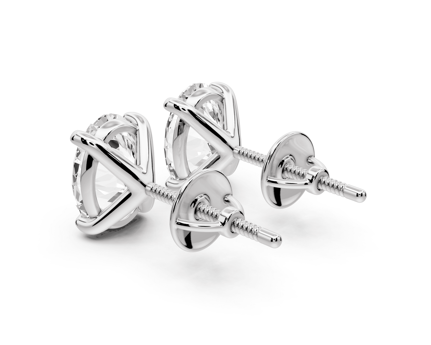 Aura - 3ct 14k white gold Oval - Cut Diamond Stud Earrings - Mr. Alex Jewelry