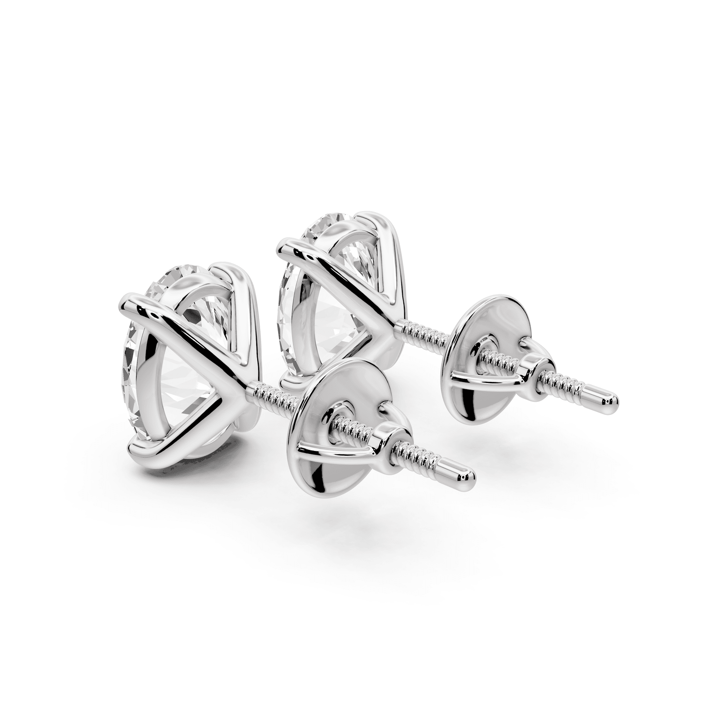 Aura - 3ct 14k white gold Oval - Cut Diamond Stud Earrings - Mr. Alex Jewelry
