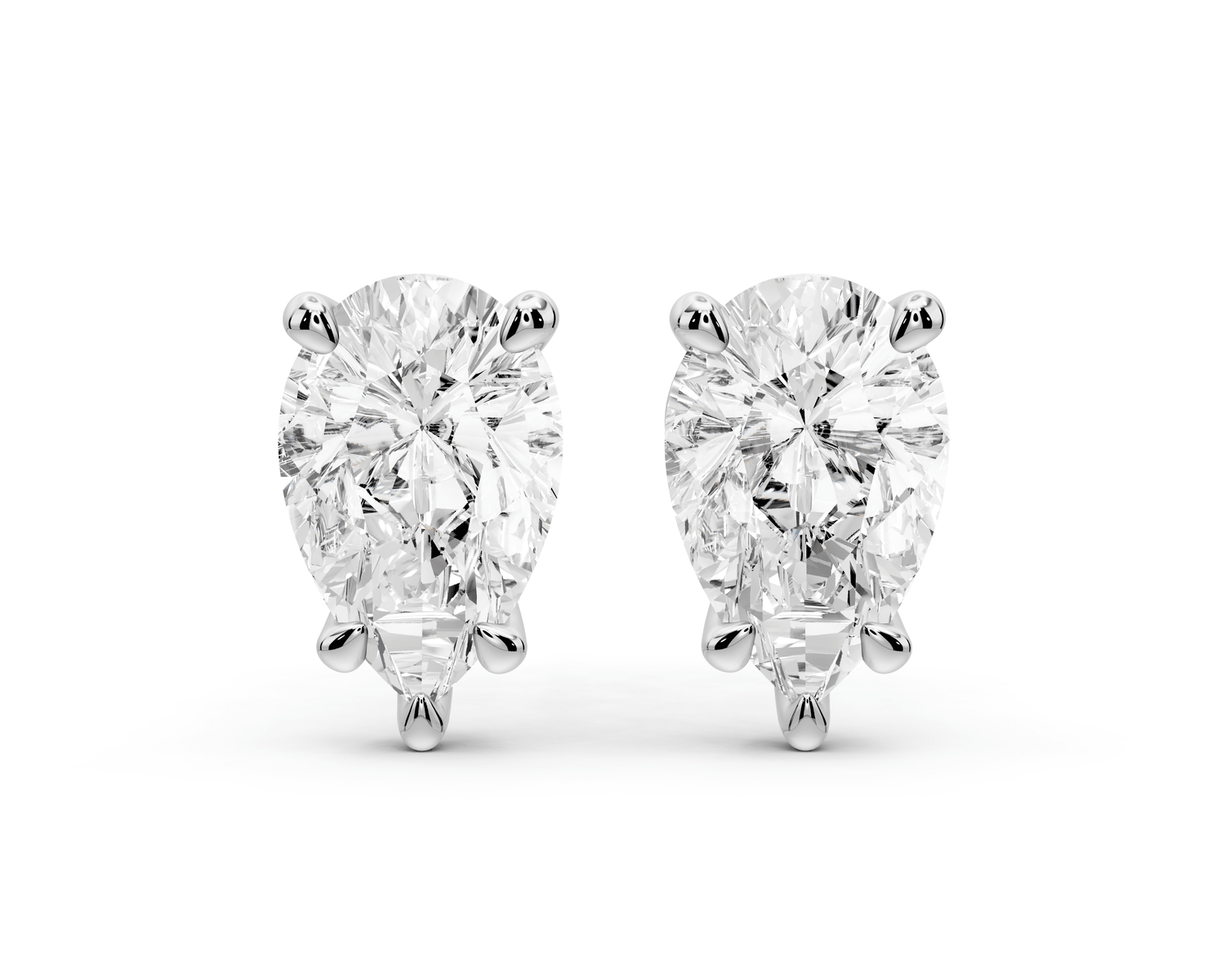 Aura - 3ct 14k white gold Pear - Cut Diamond Stud Earrings - Mr. Alex Jewelry