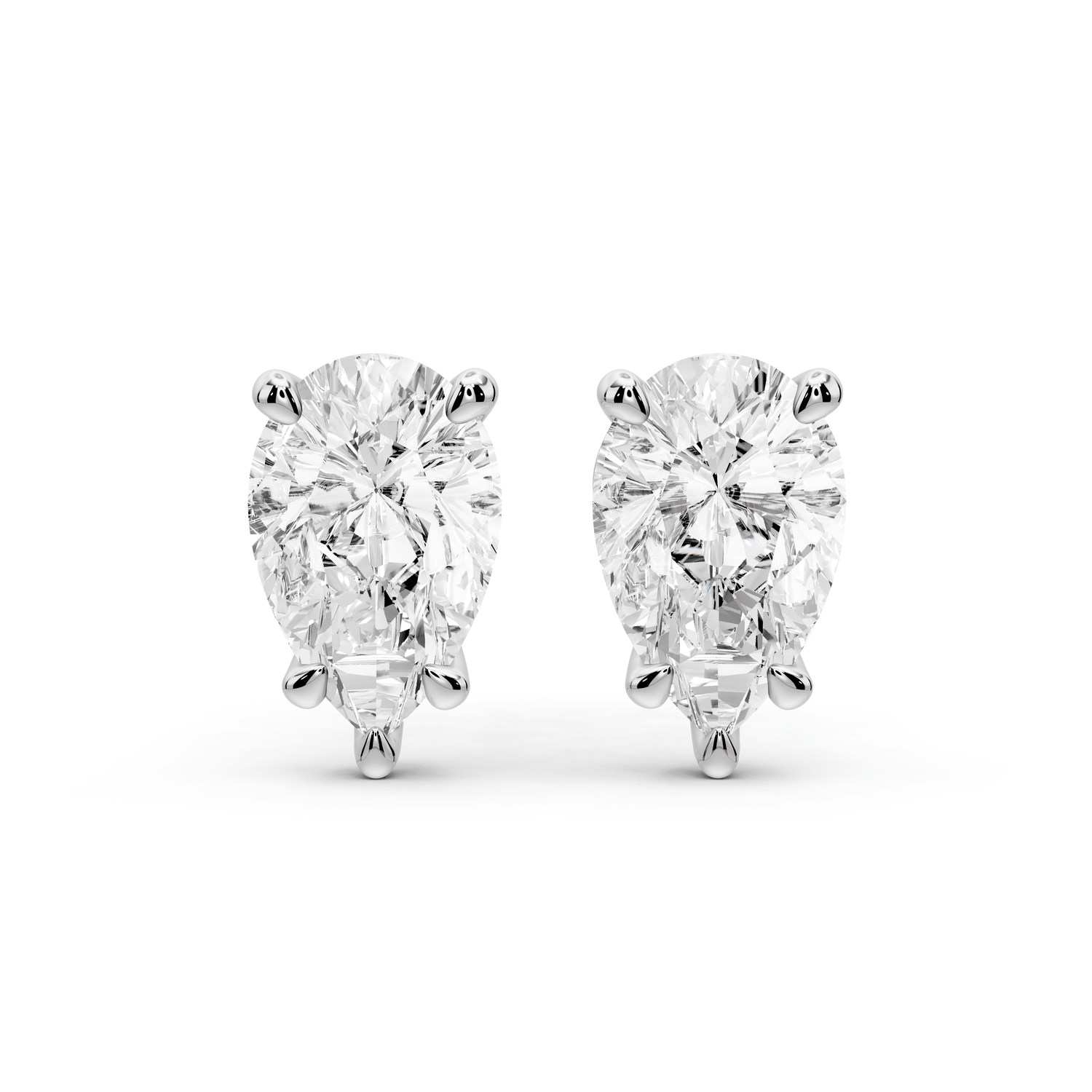 Aura - 3ct 14k white gold Pear - Cut Diamond Stud Earrings - Mr. Alex Jewelry