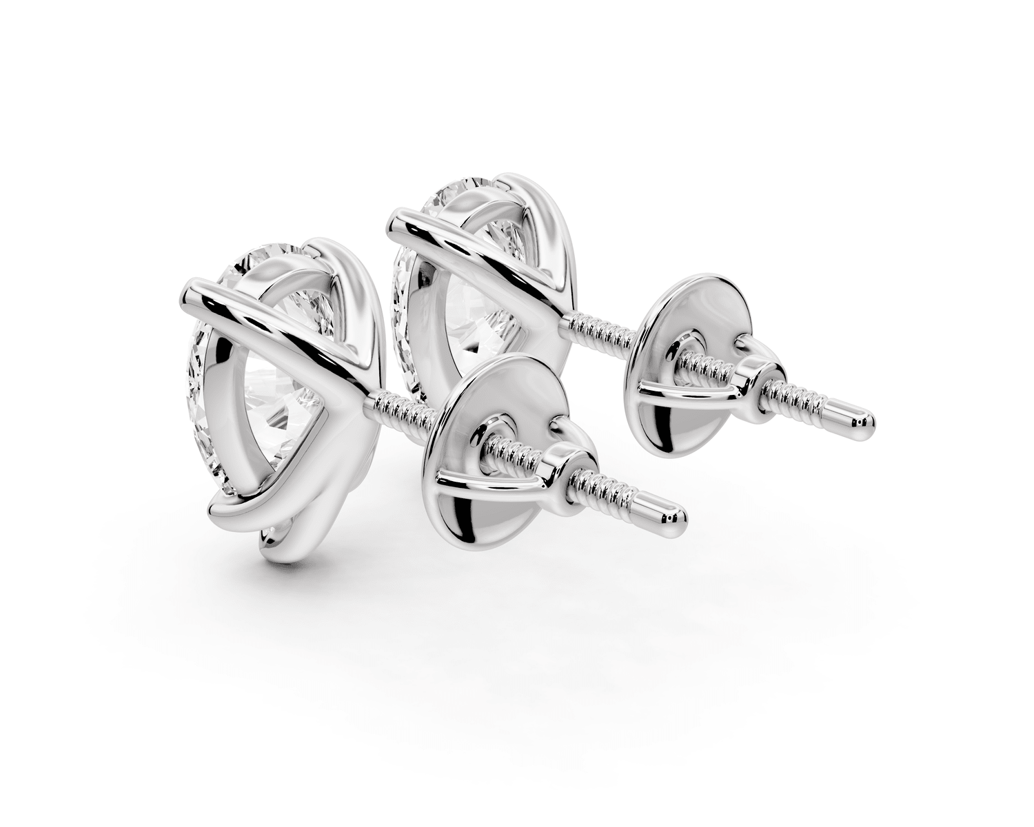 Aura - 3ct 14k white gold Pear - Cut Diamond Stud Earrings - Mr. Alex Jewelry