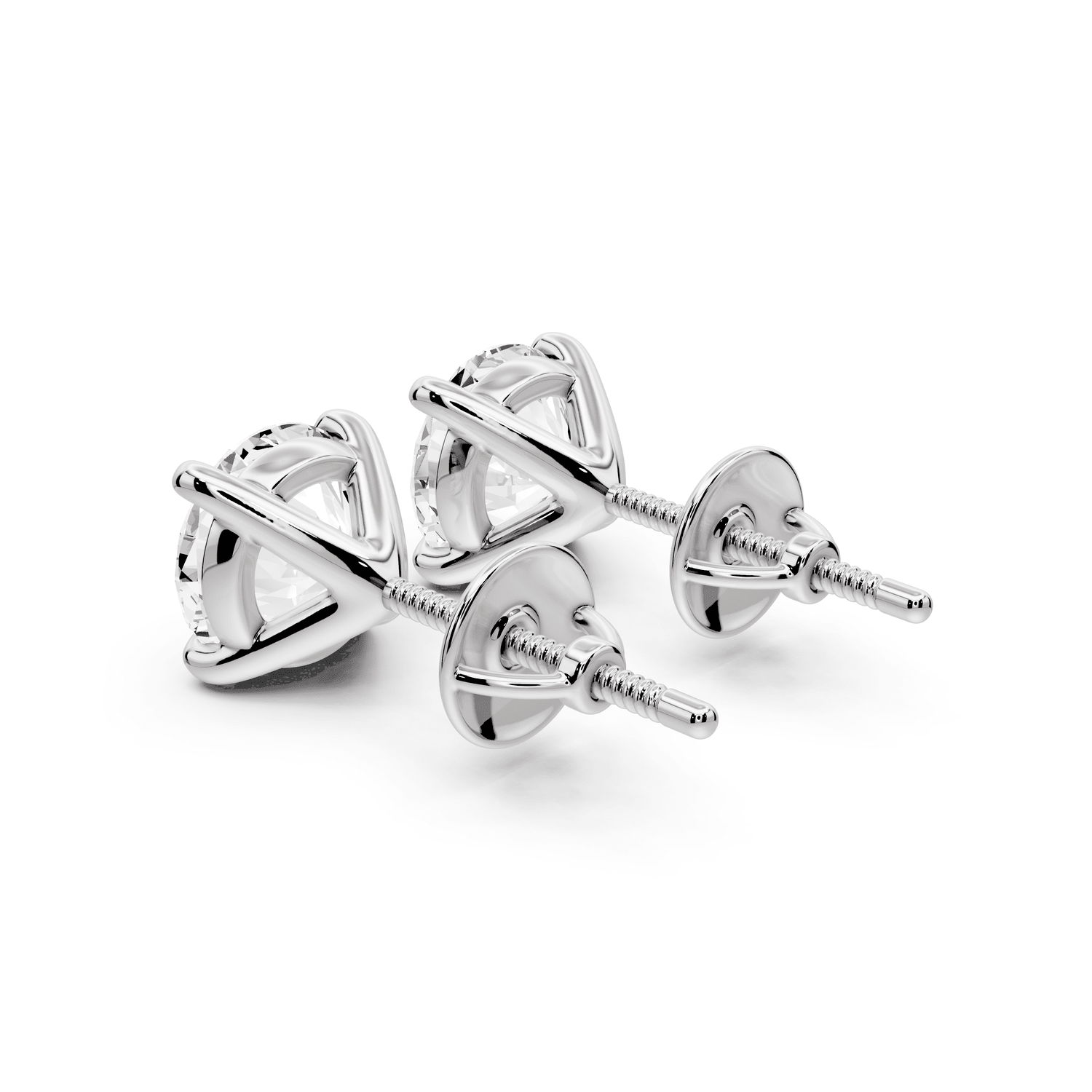 Aura - 3ct 14k white gold Round - Cut Diamond Stud Earrings - Mr. Alex Jewelry