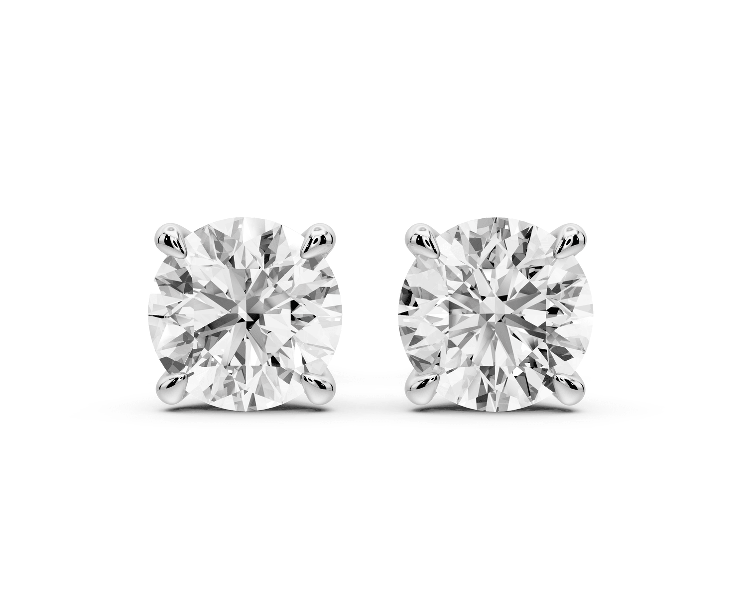 Aura - 3ct 14k white gold Round - Cut Diamond Stud Earrings - Mr. Alex Jewelry