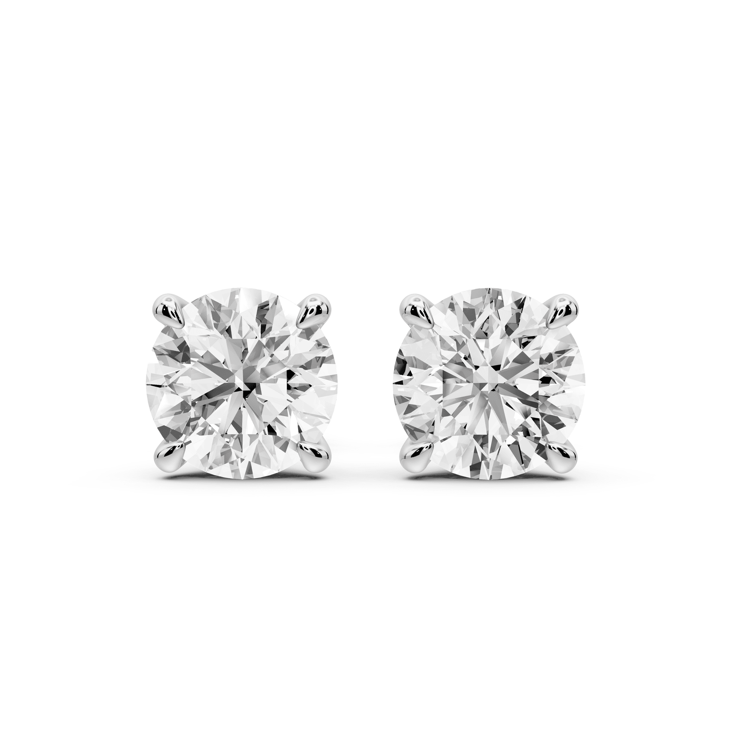 Aura - 3ct 14k white gold Round - Cut Diamond Stud Earrings - Mr. Alex Jewelry