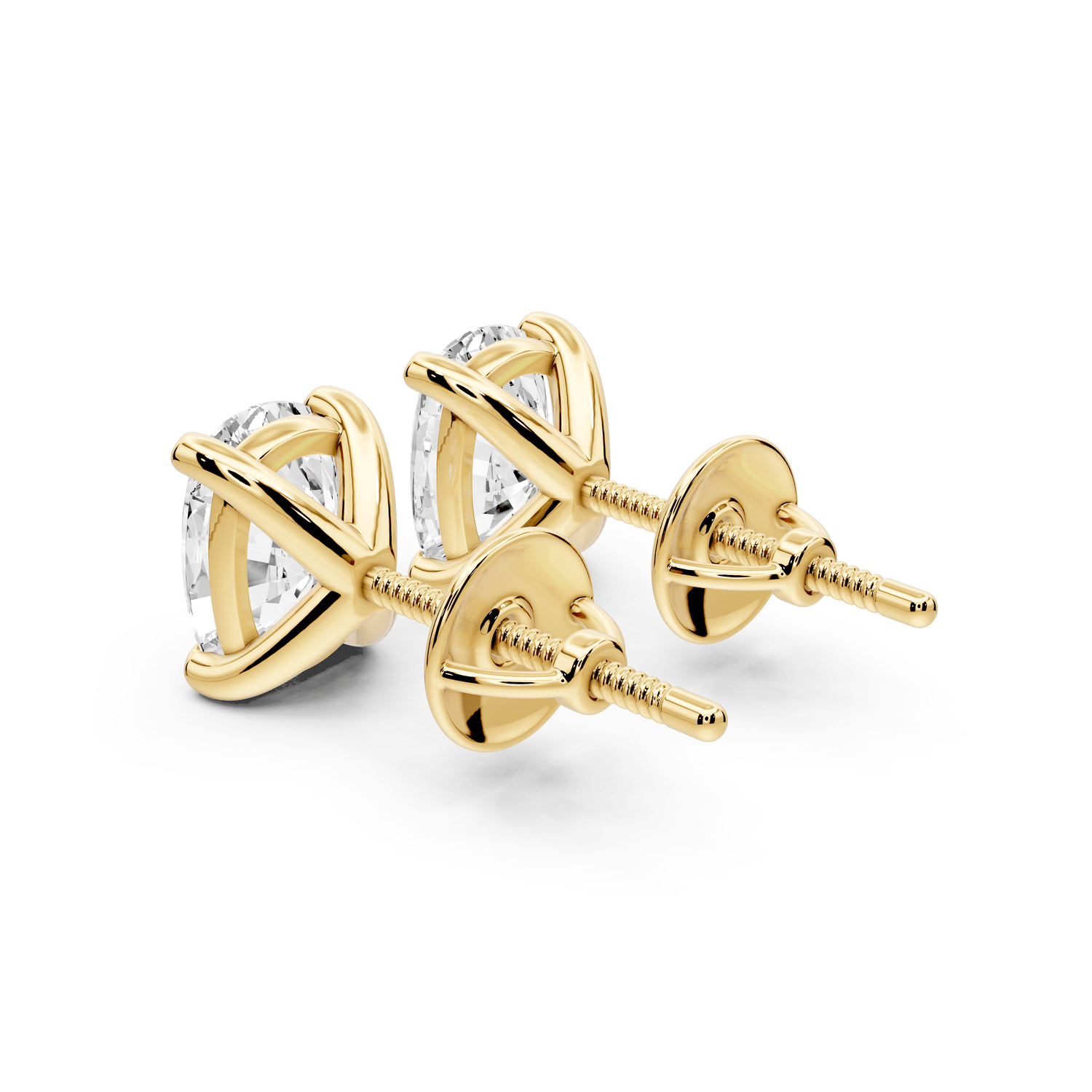 Aura - 3ct 14k yellow gold Elgcushion - Cut Diamond Stud Earrings - Mr. Alex Jewelry
