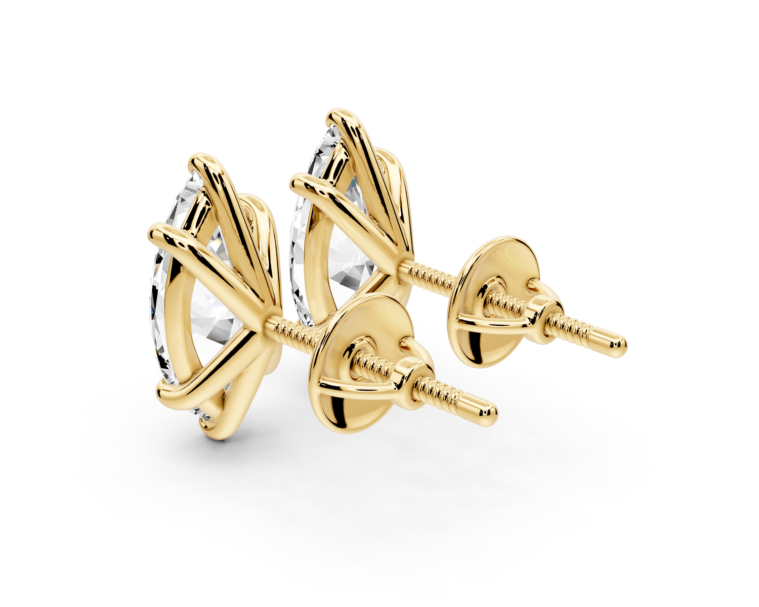 Aura - 3ct 14k yellow gold Marquise - Cut Diamond Stud Earrings - Mr. Alex Jewelry