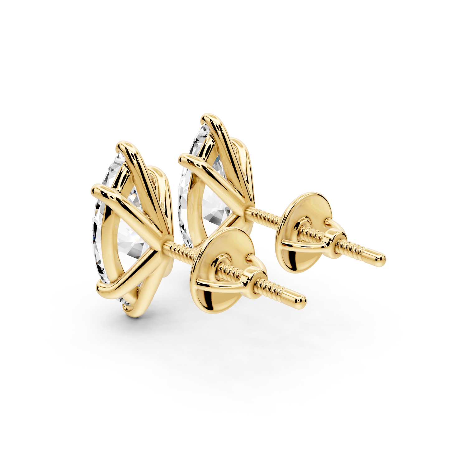 Aura - 3ct 14k yellow gold Marquise - Cut Diamond Stud Earrings - Mr. Alex Jewelry