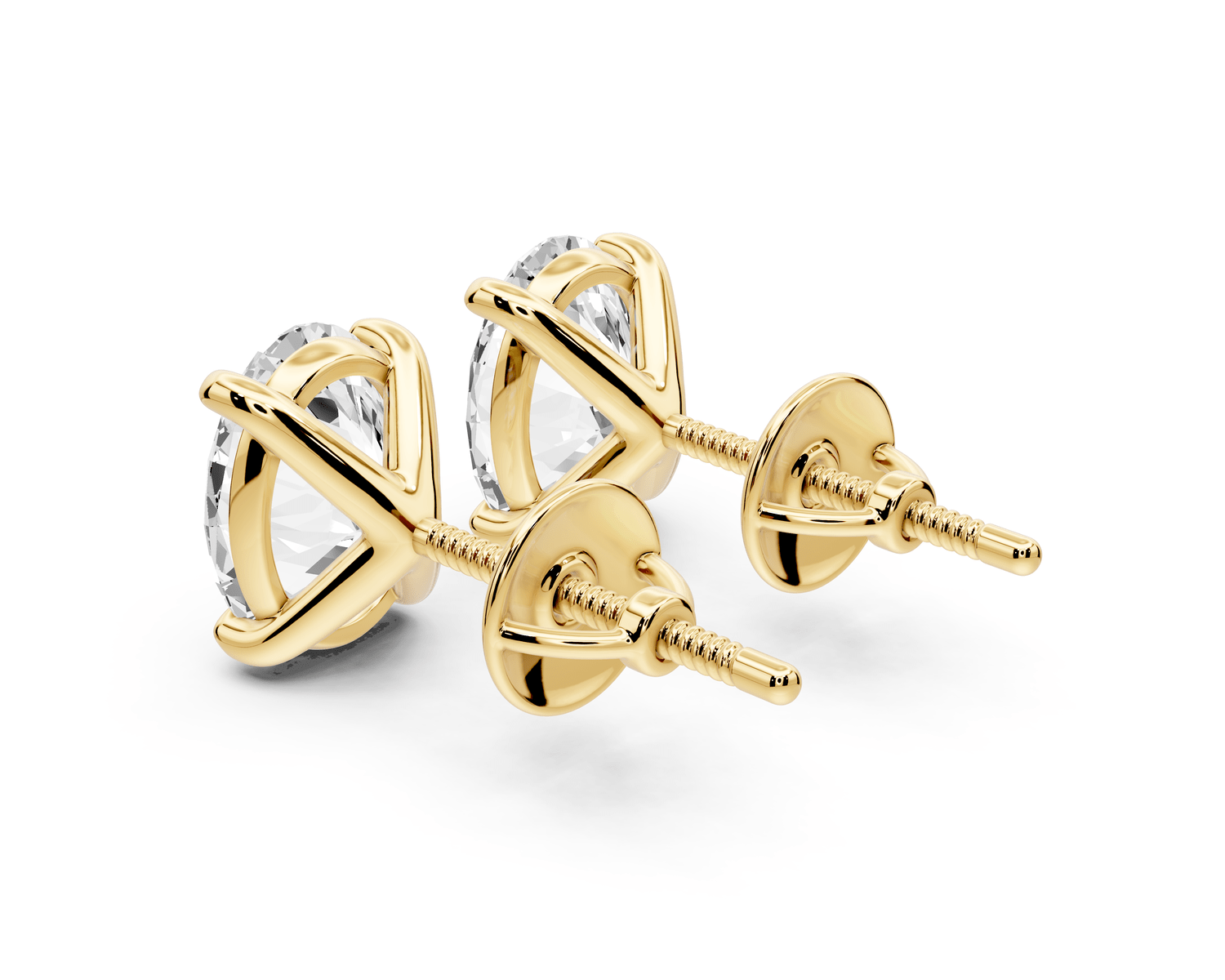 Aura - 3ct 14k yellow gold Oval - Cut Diamond Stud Earrings - Mr. Alex Jewelry