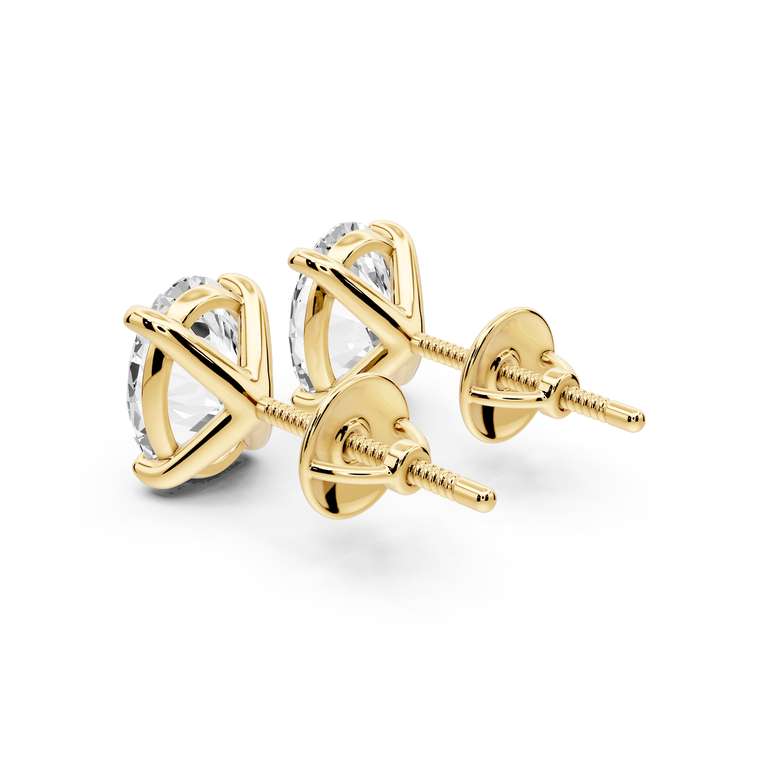 Aura - 3ct 14k yellow gold Oval - Cut Diamond Stud Earrings - Mr. Alex Jewelry