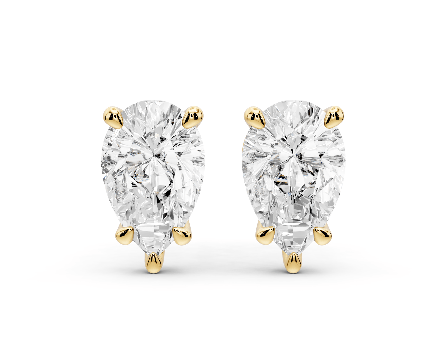 Aura - 3ct 14k yellow gold Pear - Cut Diamond Stud Earrings - Mr. Alex Jewelry
