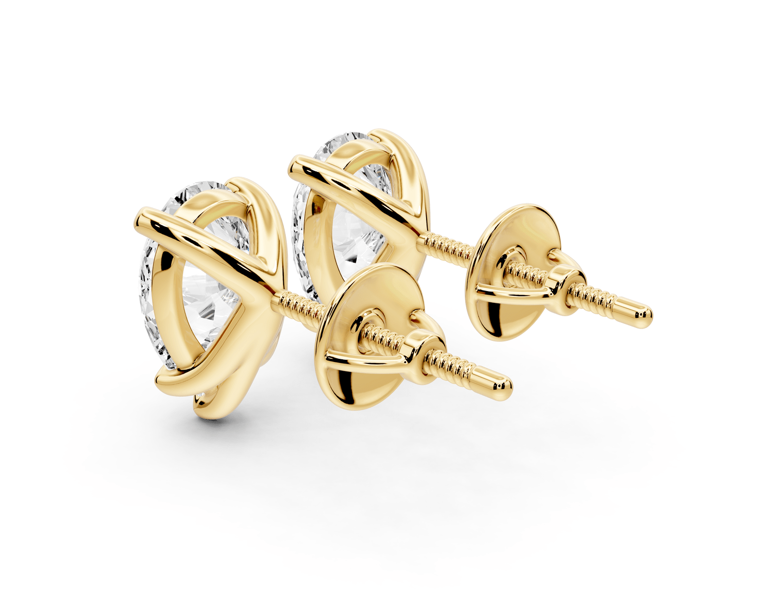 Aura - 3ct 14k yellow gold Pear - Cut Diamond Stud Earrings - Mr. Alex Jewelry
