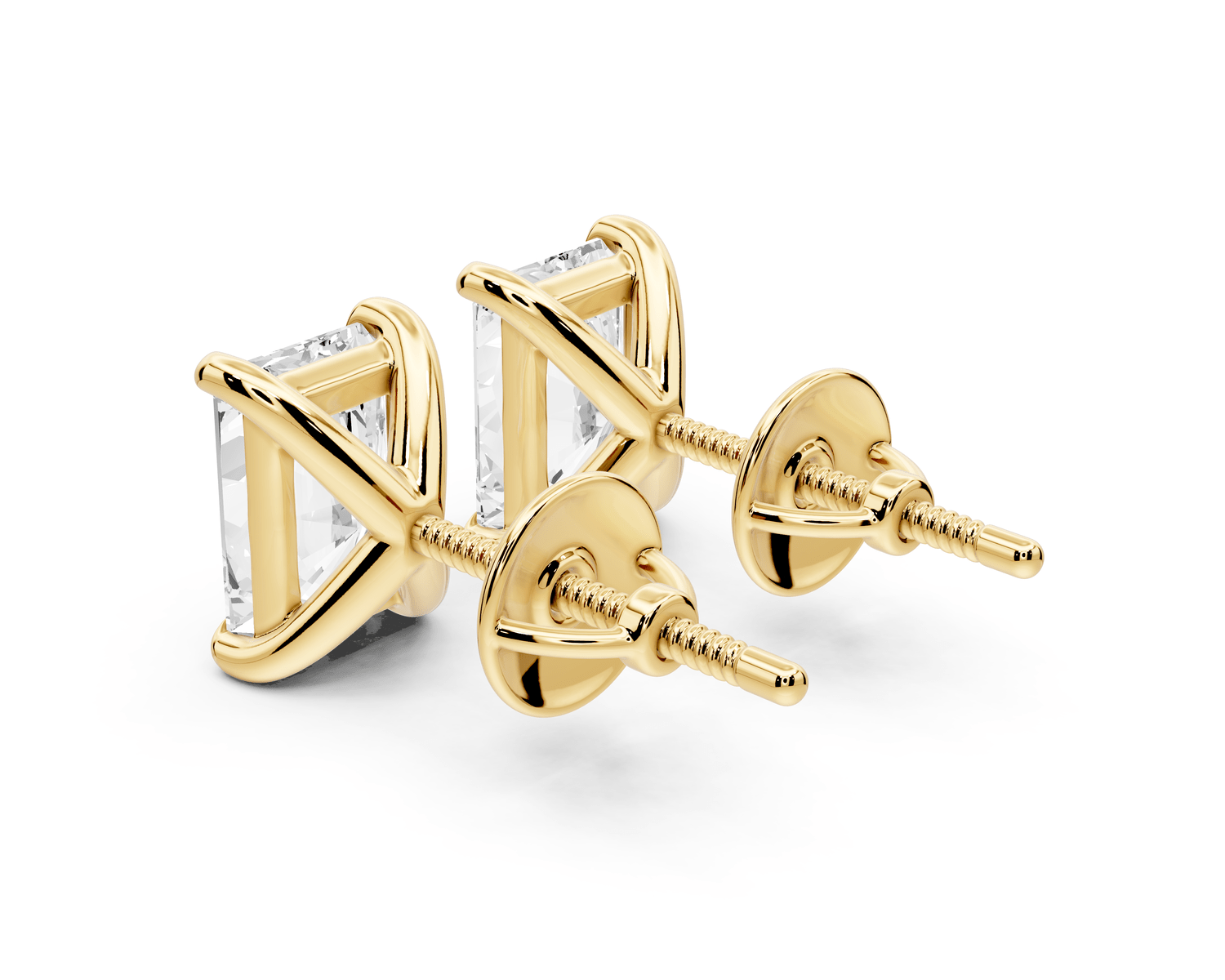 Aura - 3ct 14k yellow gold Radiant - Cut Diamond Stud Earrings - Mr. Alex Jewelry