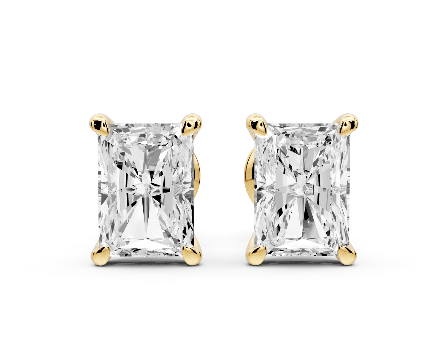 Aura - 3ct 14k yellow gold Radiant - Cut Diamond Stud Earrings - Mr. Alex Jewelry
