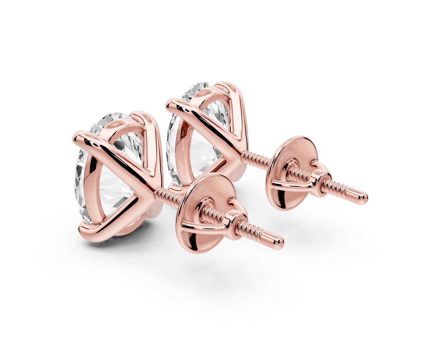 Aura - 4ct 14k rose gold Oval - Cut Diamond Stud Earrings - Mr. Alex Jewelry