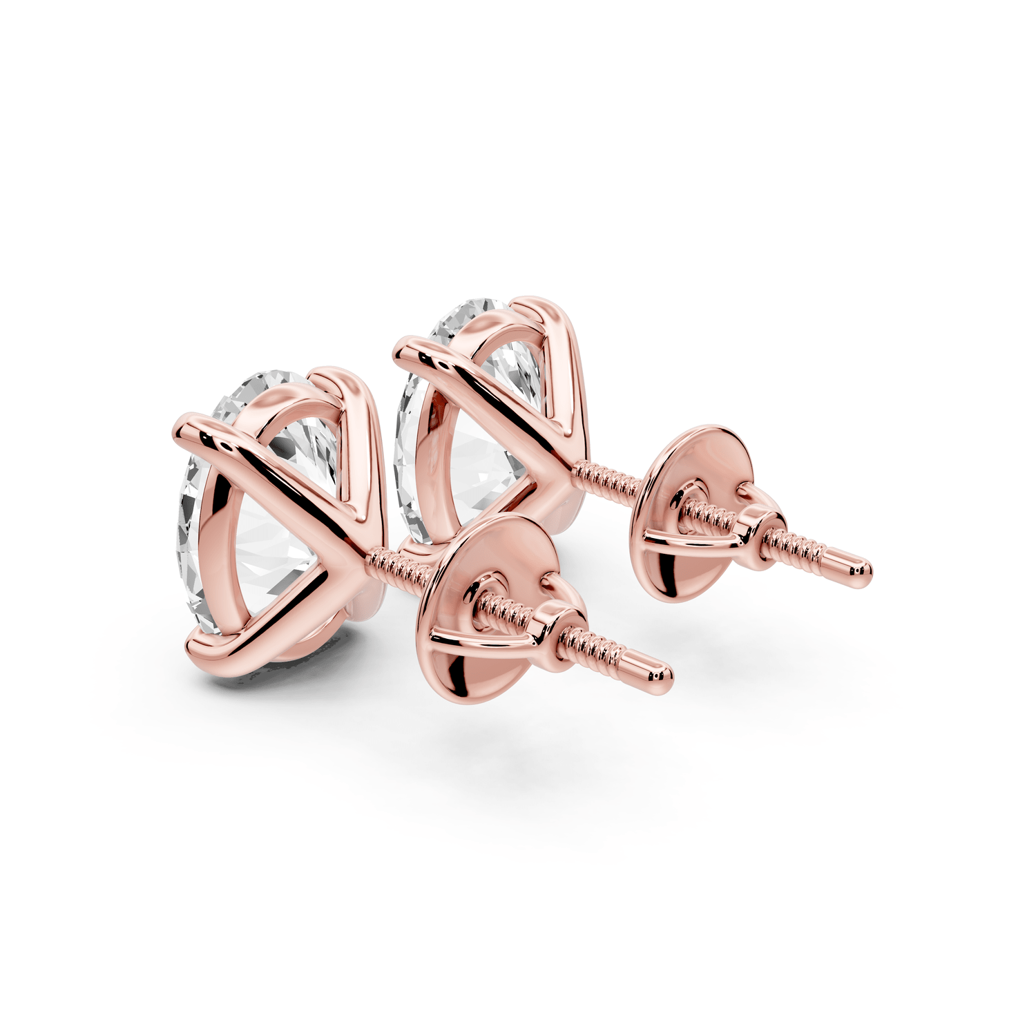 Aura - 4ct 14k rose gold Oval - Cut Diamond Stud Earrings - Mr. Alex Jewelry