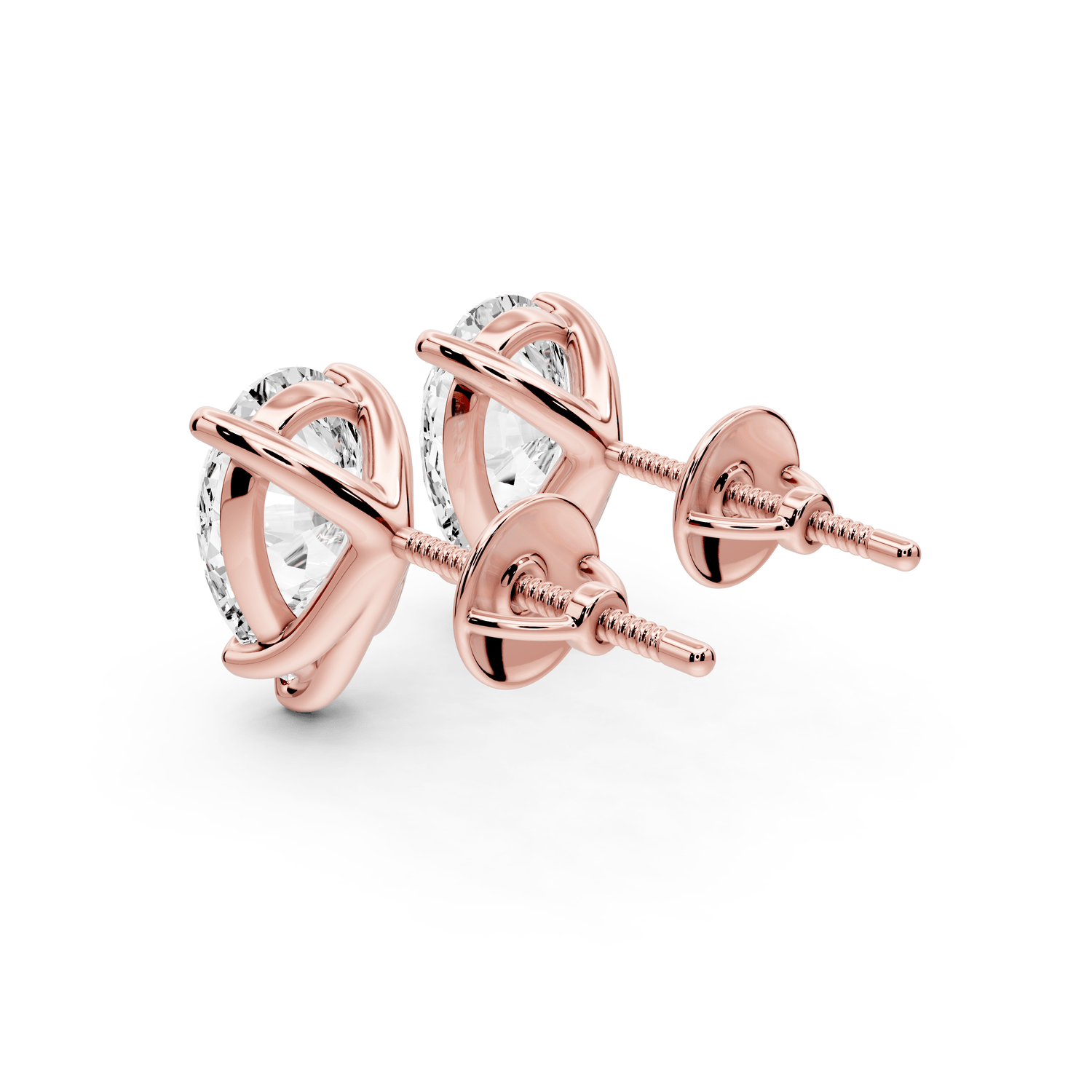 Aura - 4ct 14k rose gold Pear - Cut Diamond Stud Earrings - Mr. Alex Jewelry